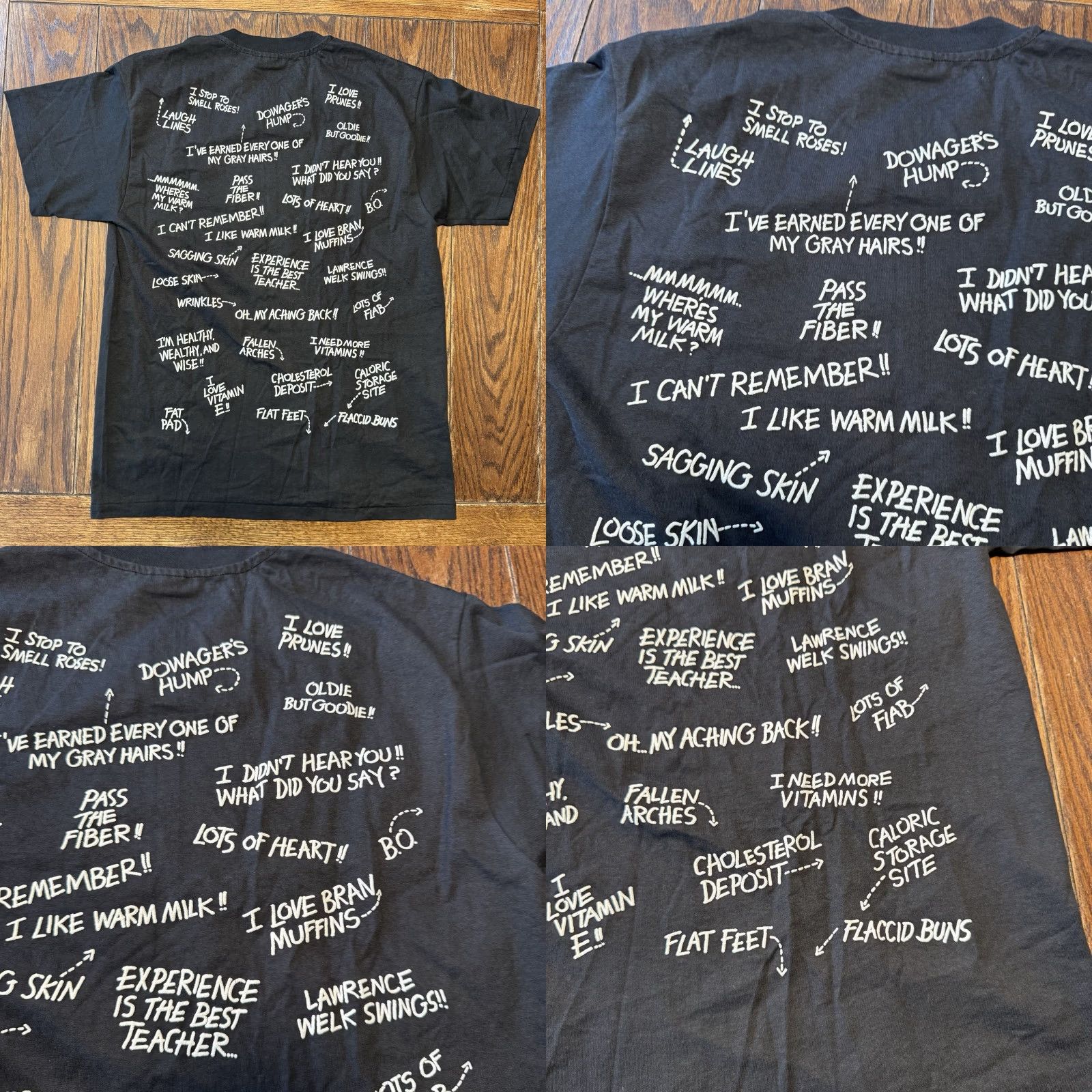 Hanes VINTAGE Hanes T-Shirt Large Black 1991 Birthday Graf ic Print Short Sleeve Men 60ish 60s Geezer Bill Charlotte Crew Neck Regular Fit Size US L / EU 52-54 / 3 - 8 Thumbnail
