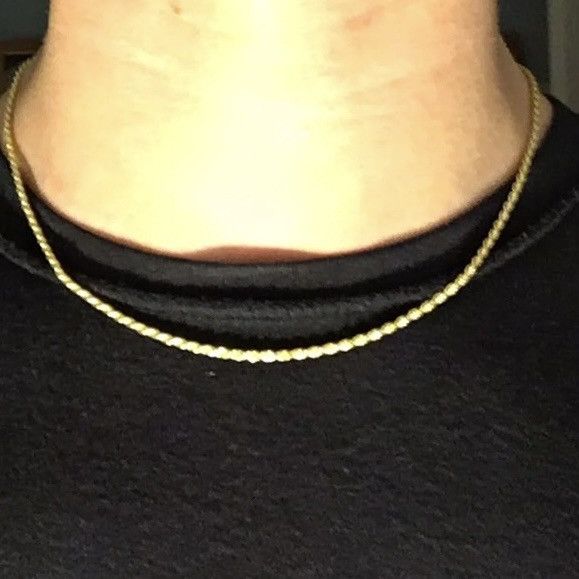 Jewelry Gold Chain 14k Gold Vermeil Rope Chain 18in 2mm Necklace Size ONE SIZE - 1 Thumbnail