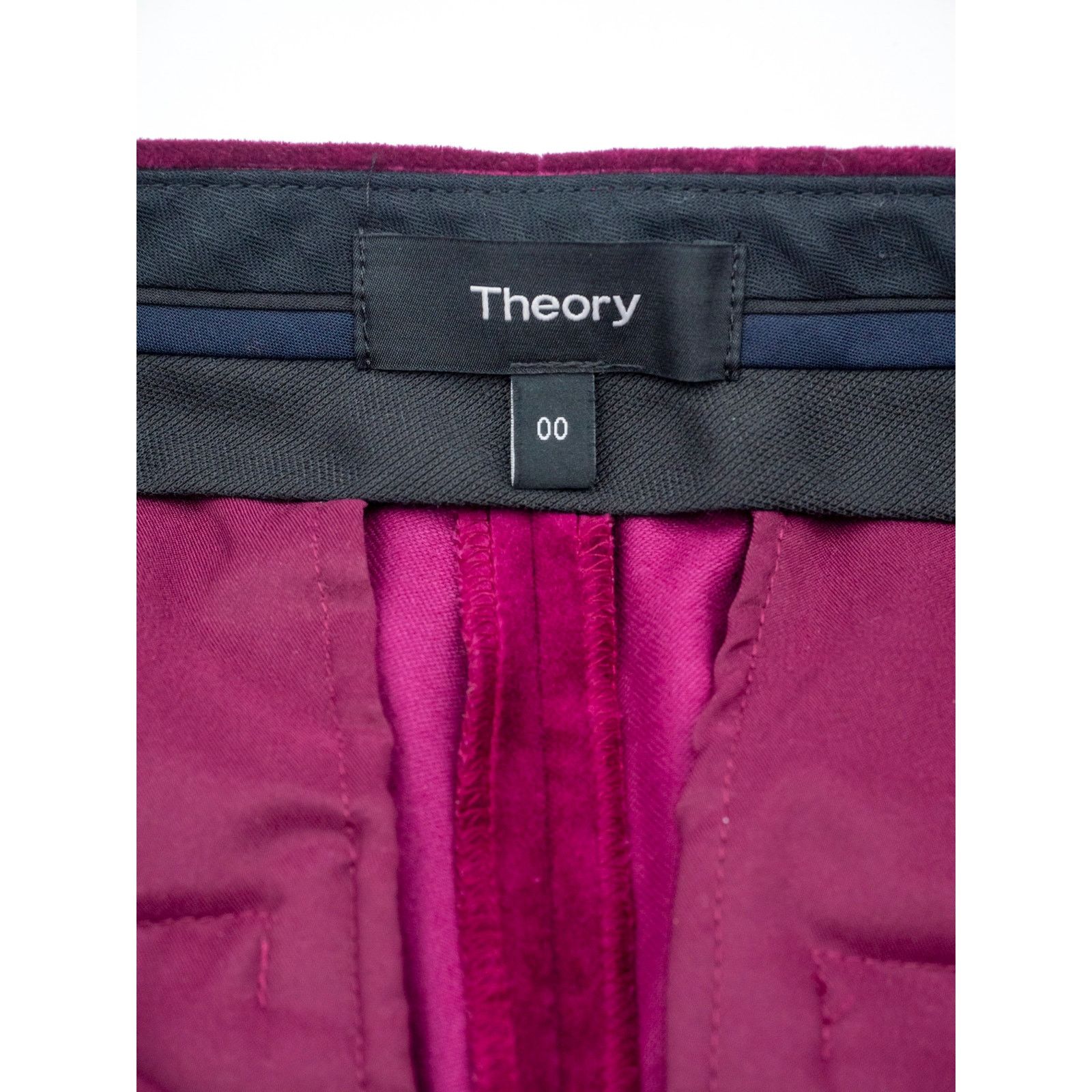 Theory Theory Fuchsia Velvet Slim Fit Pant Suit Size 25" / US 0 / IT 36 - 8 Thumbnail