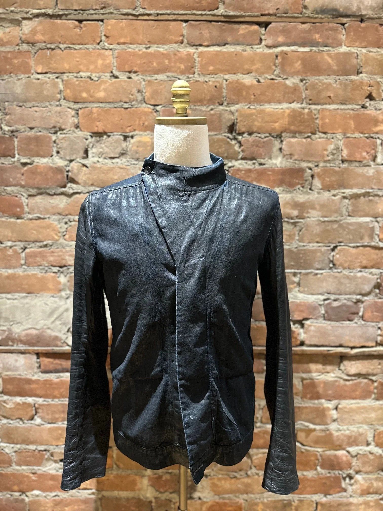 Rick Owens Drkshdw Rick Owens DRKSHDW Wax-Coated Denim & Leather Jacket Size US M / EU 48-50 / 2 - 1 Thumbnail