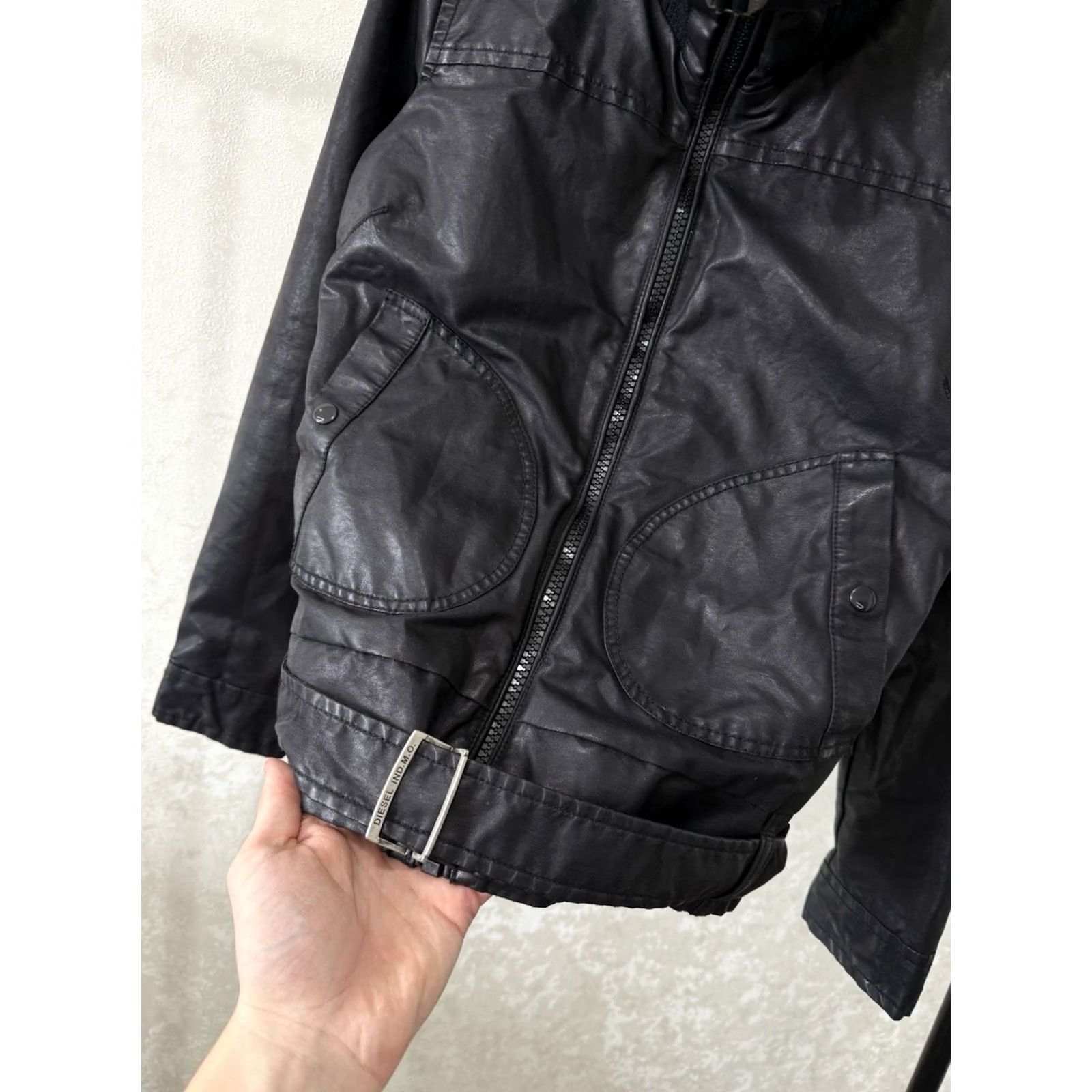 Diesel DIESEL LEATHER JACKET BLACK WOMEN’S VINTAGE STYLE MOTORCYCLE Jacket M Size M / US 6-8 / IT 42-44 - 6 Thumbnail
