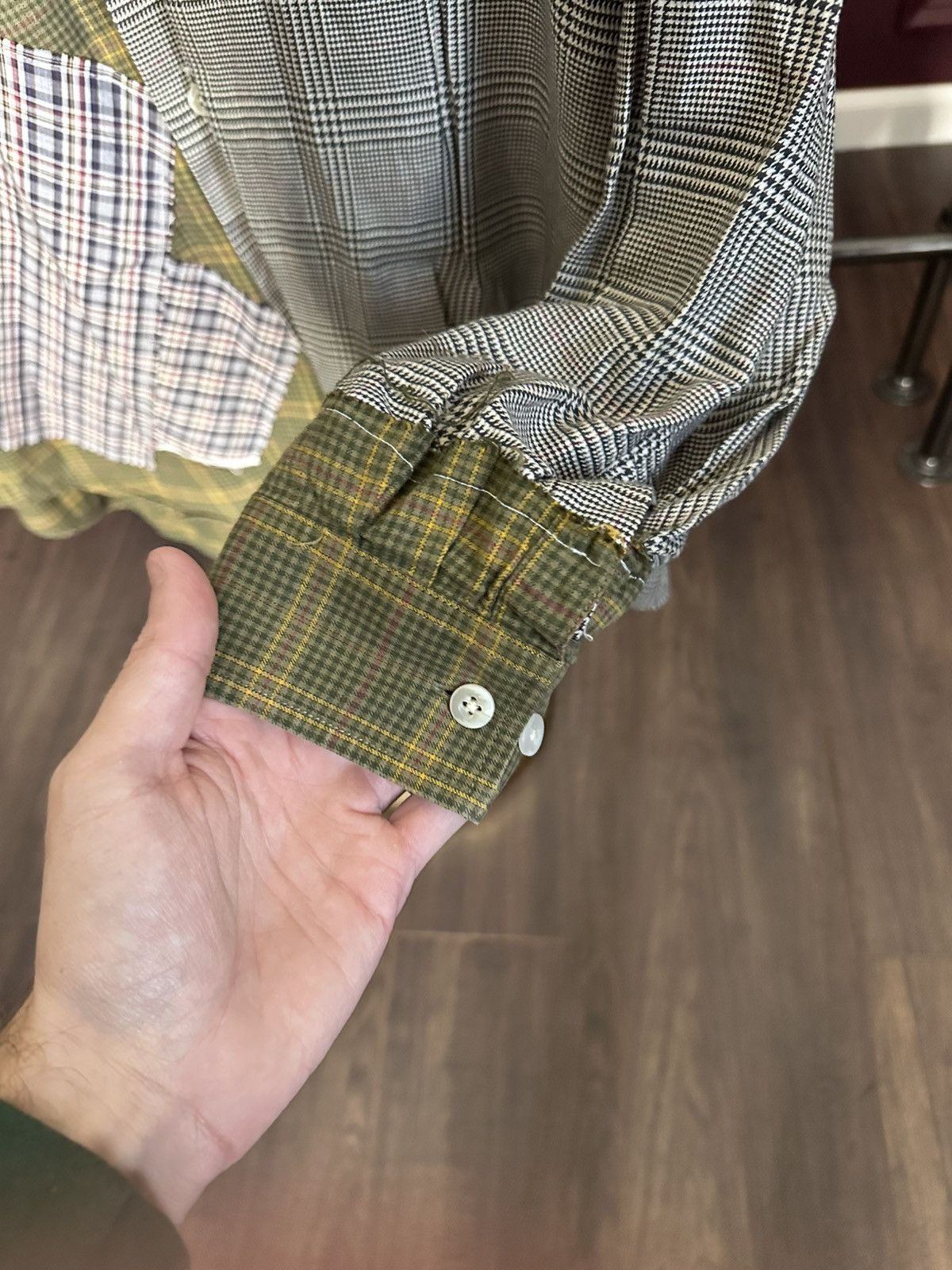 Other UPDT cut & sew upcycled flannel check patched shitt Size US L / EU 52-54 / 3 - 5 Thumbnail