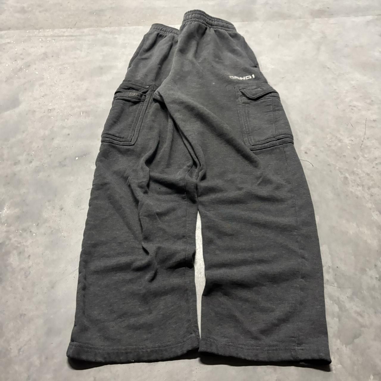 Japanese Brand × Vintage Crazy Vintage Y2K/2000s Dark Grey Skater Essential Cargo Sweatpants! Size US 30 / EU 46 - 2 Thumbnail