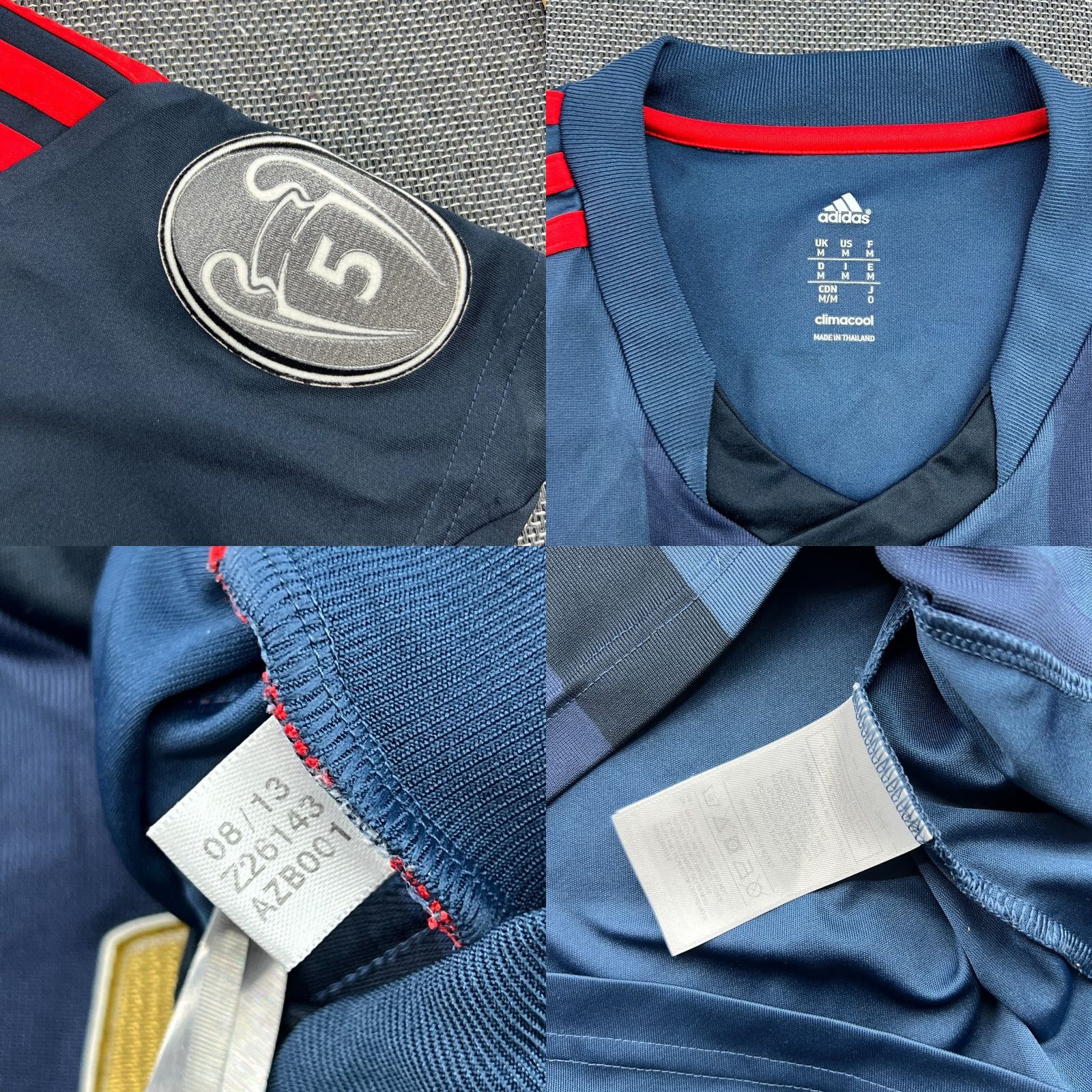 Adidas adidas Bayern Munich 2013 2014 Third Mens Football Jersey M Blue Short Sleeve Pullover Round Neck Moisture Wicking Quick Dry Shirt Sports Mens Size US M / EU 48-50 / 2 - 10 Thumbnail