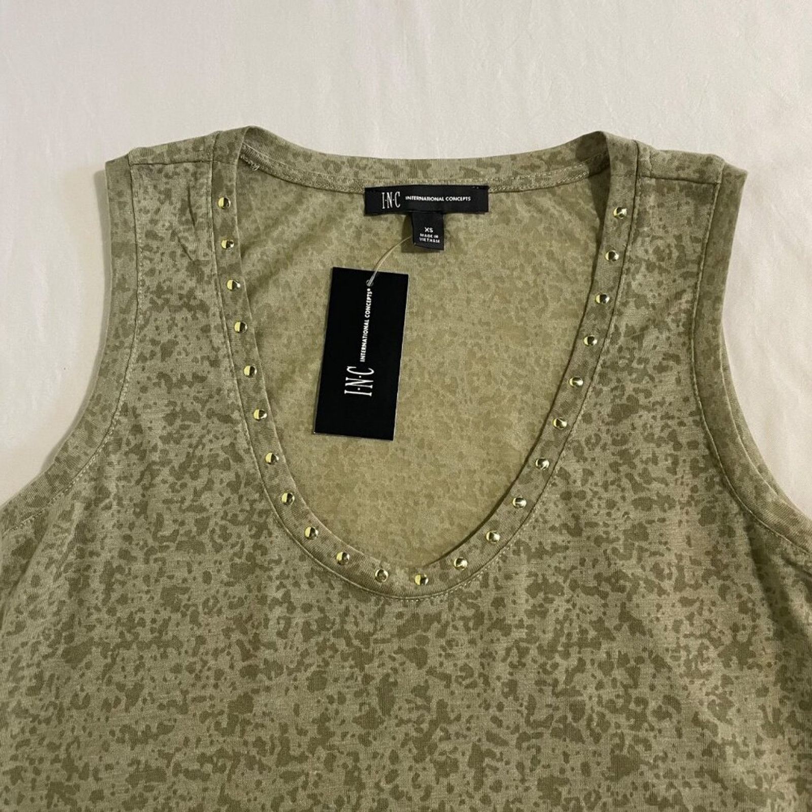Other I.N.C. Embellished Scoop Neck Tank Top XS Sage Green New Size XS / US 0-2 / IT 36-38 - 15 Thumbnail