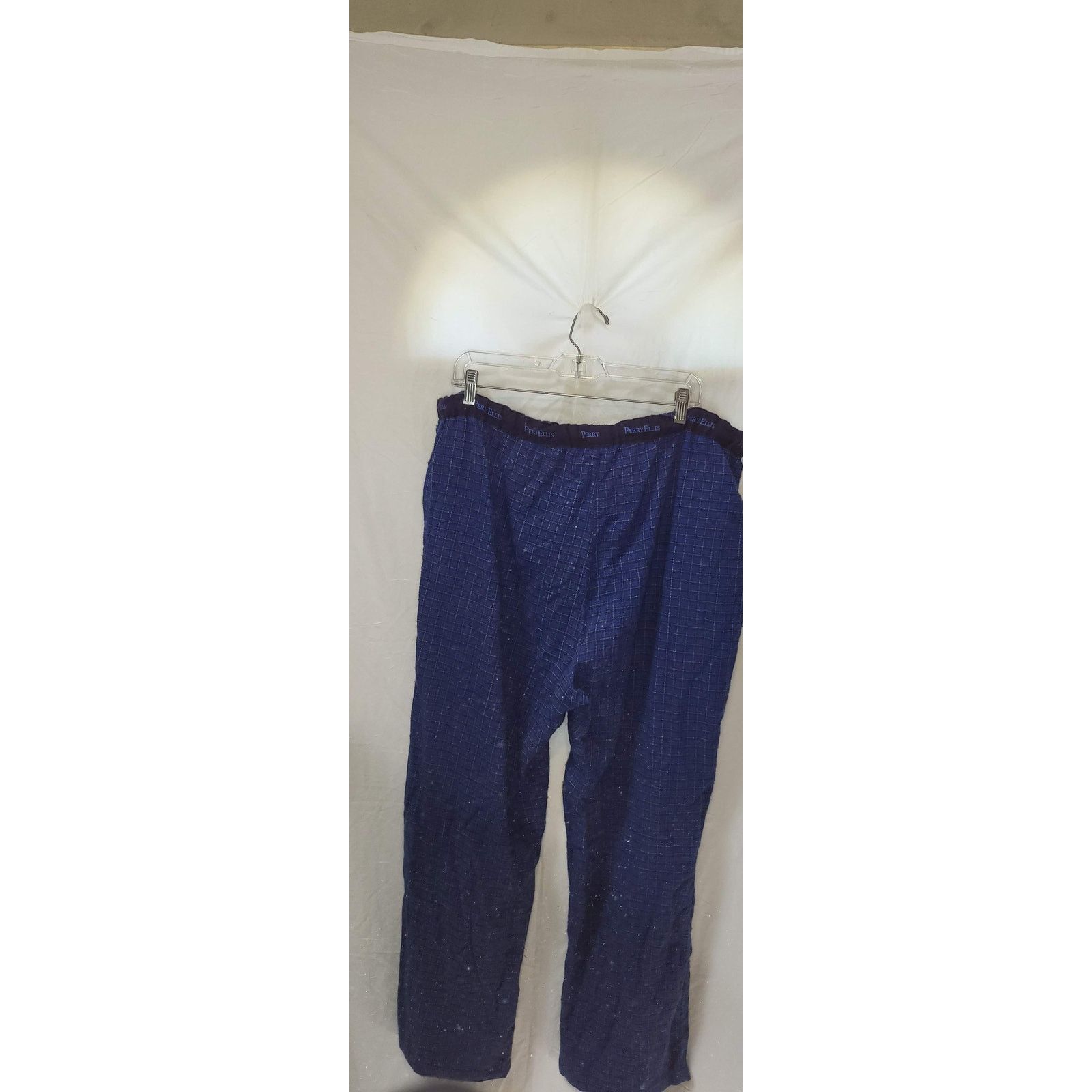 Perry Ellis Perry Ellis Blue Small Plaid Box Cotton Lounge Pants XXL Size US 38 / EU 54 - 2 Thumbnail