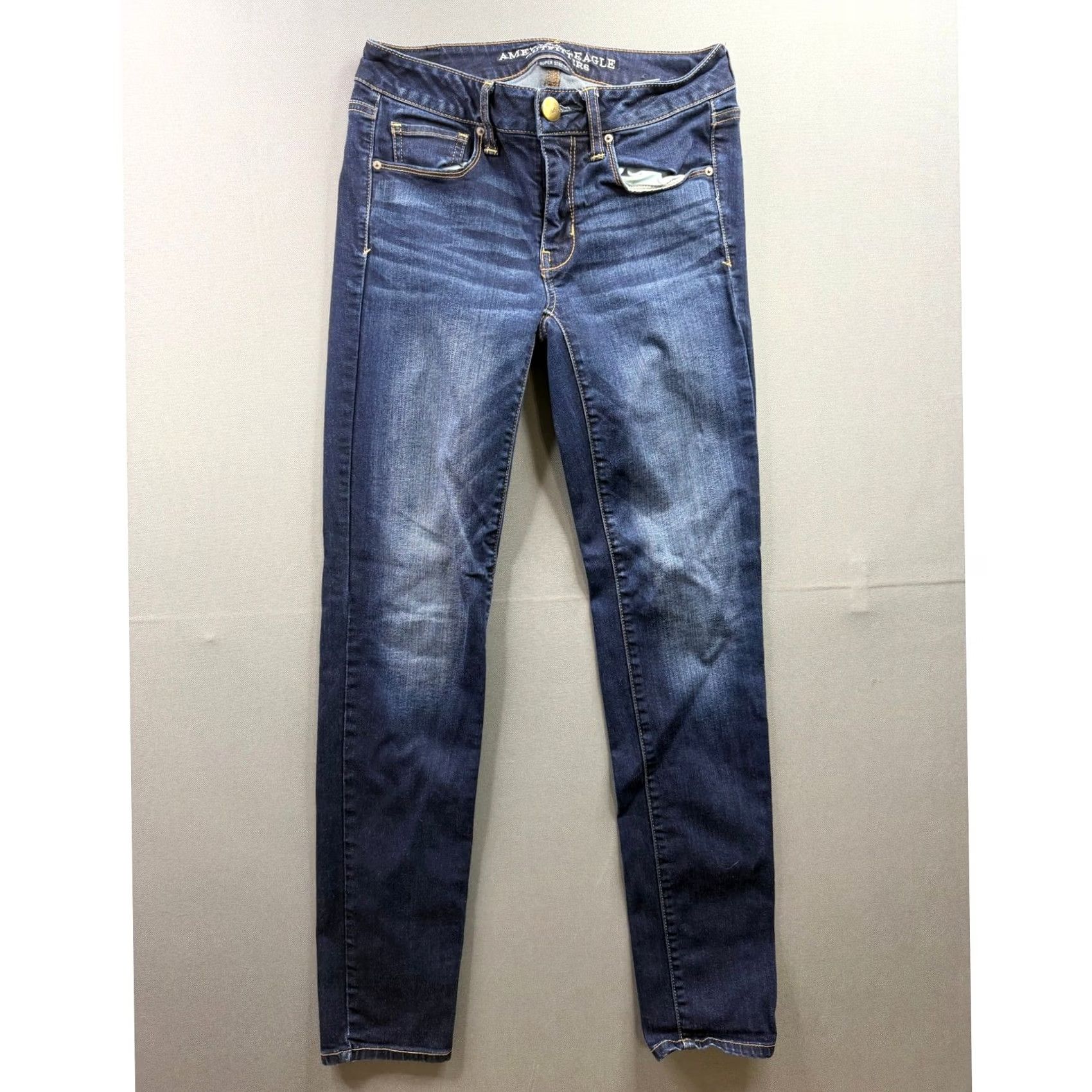American Eagle Outfitters American Eagle Outfitters Jeans Skinny Womens Dark Wash 26x28 Super Stretch Denim Five-Pocket Modern Slim Fit Size 27" / US 4 / IT 40 - 4 Thumbnail
