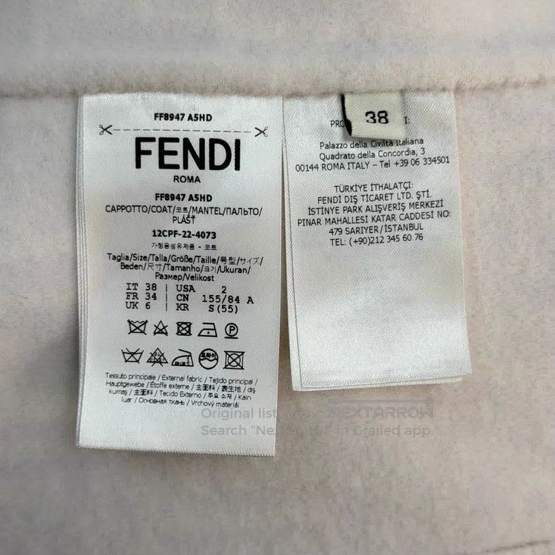 Fendi Fendi Light Pink and White Long Wool Coat Size XS / US 0-2 / IT 36-38 - 6 Thumbnail