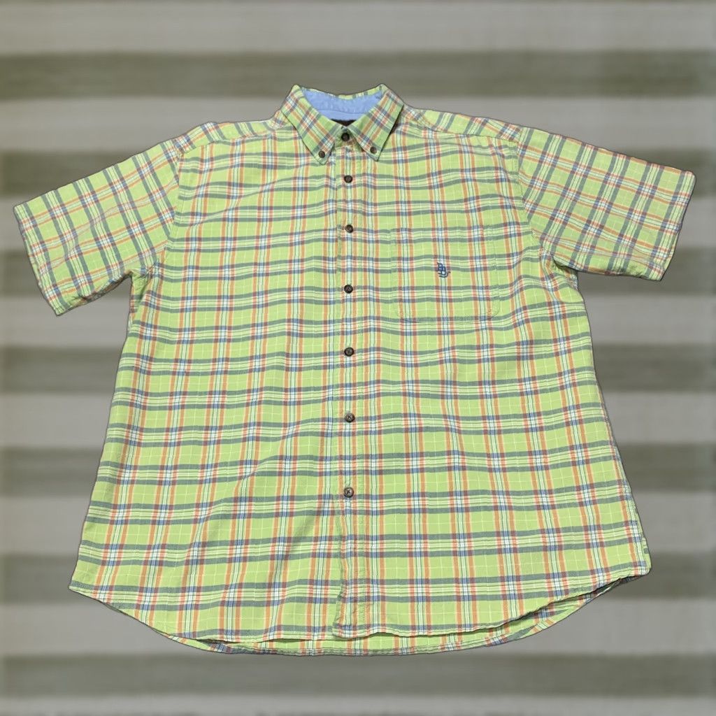 Vintage Bit & Bridle Shirt Men L Green Plaid Short Sleeve Button Down Cotton Size US L / EU 52-54 / 3 - 1 Thumbnail