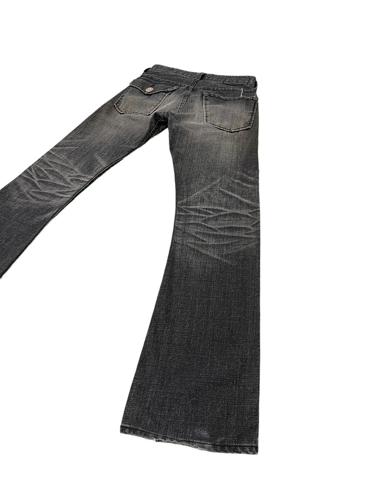 Japanese Brand Flare Jeans Blue Way Faded Thrash Distress Boot Cut 6🟦2 Size US 29 - 15 Thumbnail