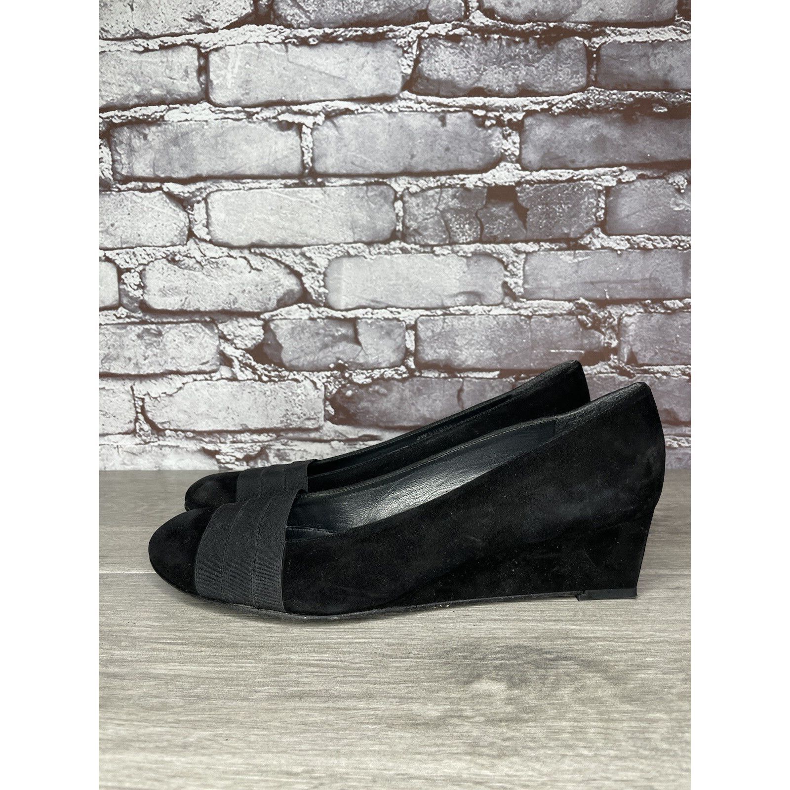 Stuart Weitzman Stuart Weitzman Black Suede Leather High Wedge Pumps Shoes W Size US 10 / IT 40 - 19 Thumbnail