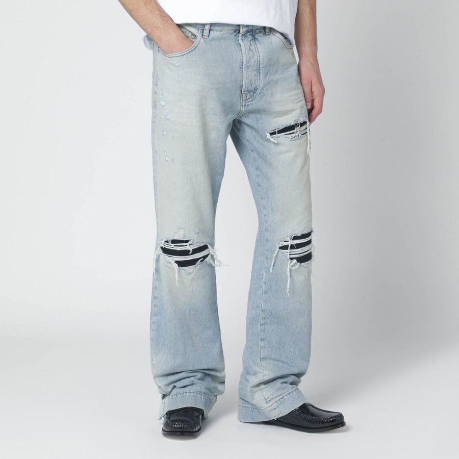 Amiri o1d2blof0226 Ripped Jeans in Light Blue Size US 31 - 3 Thumbnail