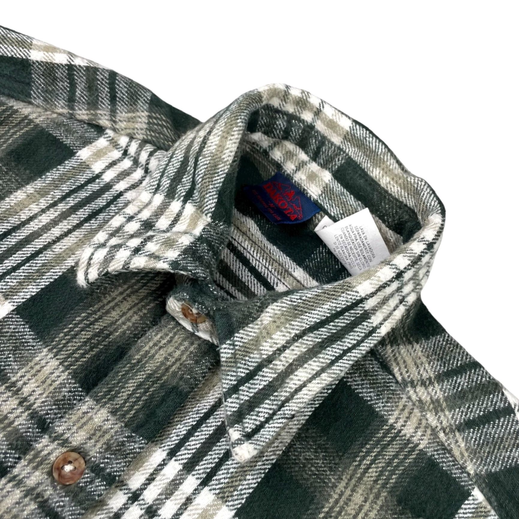 BB Dakota VINTAGE Dakota Men's Flannel Work Shirt Green Plaid Medium Shirt/Adult/Regular Fit/Buttons/Cotton Chest Pockets Size US M / EU 48-50 / 2 - 2 Thumbnail