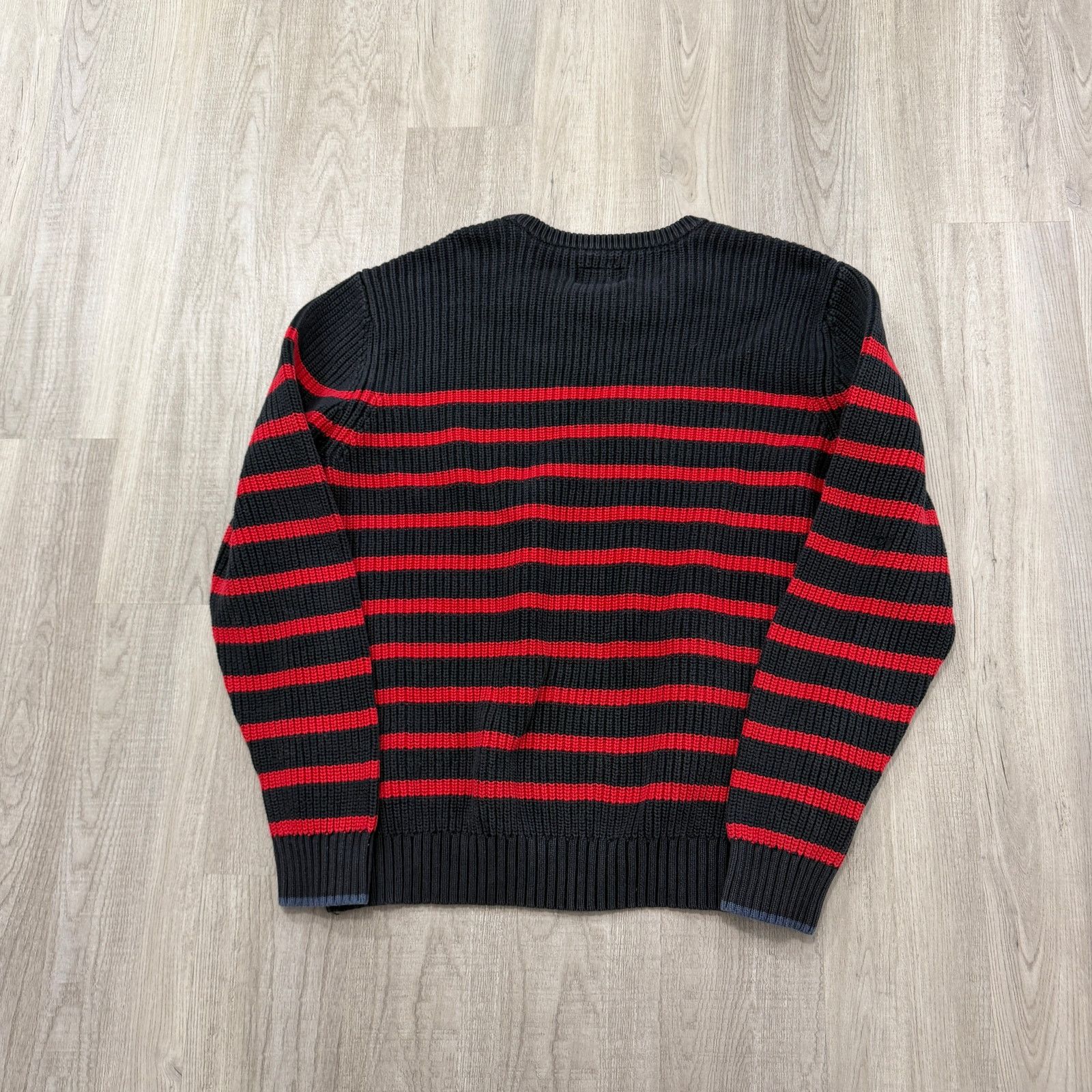 American Eagle Outfitters American Eagle Sweater 2XL Blue Red Striped Knit Crewneck Size US XXL / EU 58 / 5 - 6 Thumbnail