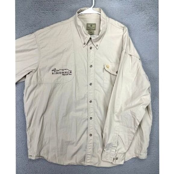 Logo 7 Berreta Button Down Shirt Mens 3XL Tan Long Sleeve Vented Flap Pocket Logo Button-Up Size US XXL / EU 58 / 5 - 4 Thumbnail