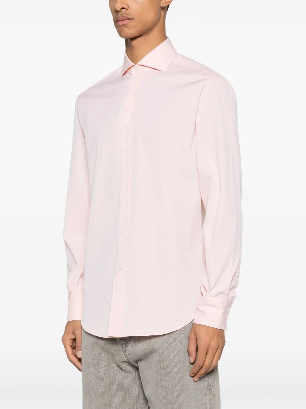 Brunello Cucinelli o1y0526 Solid Color Shirt in Pink Size US M / EU 48-50 / 2 - 2 Thumbnail