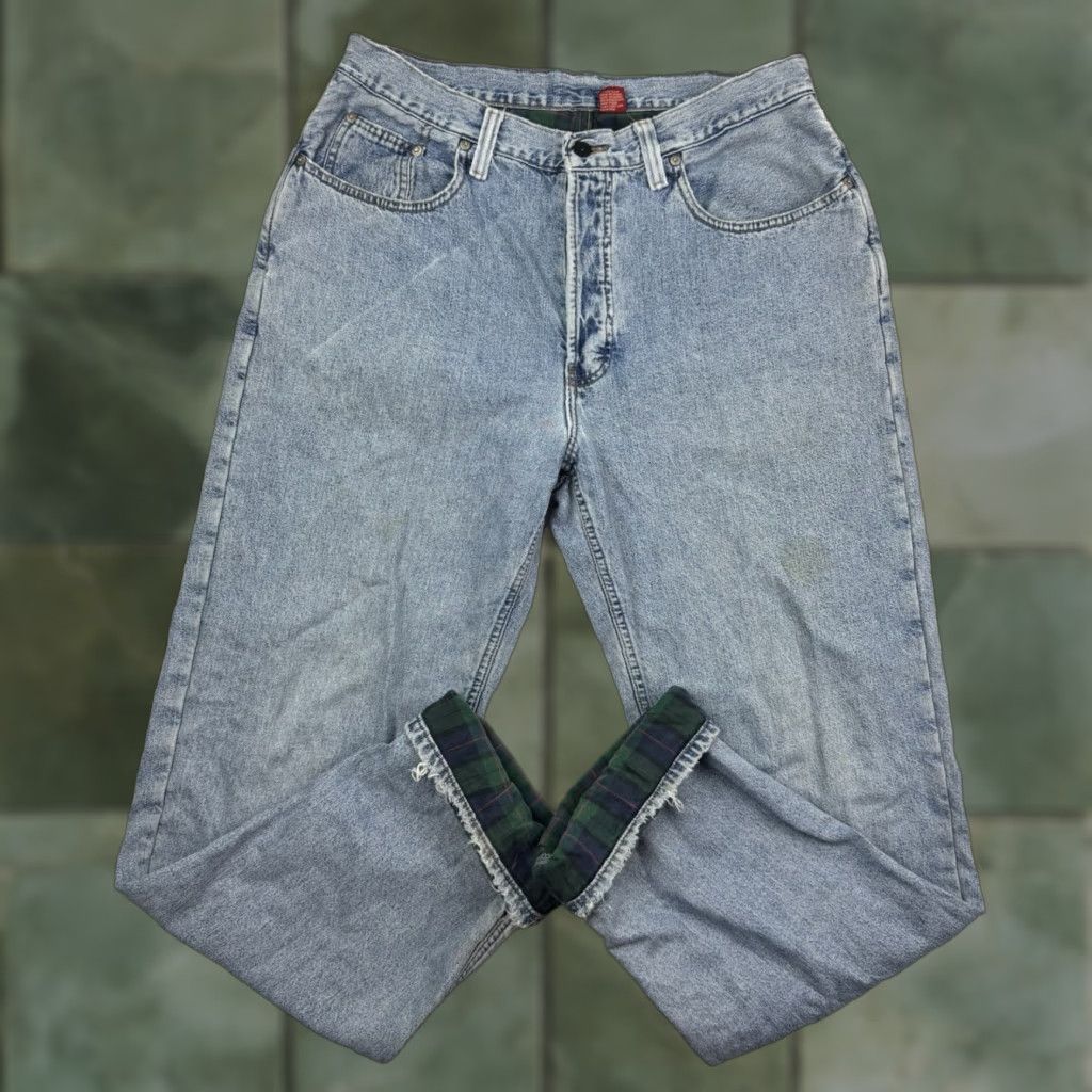 Banana Republic VINTAGE Banana Republic Jeans Men 36x33 Button Fly Lined Flannel Blue 90s USA Outdoor Straight Size US 36 / EU 52 - 1 Thumbnail