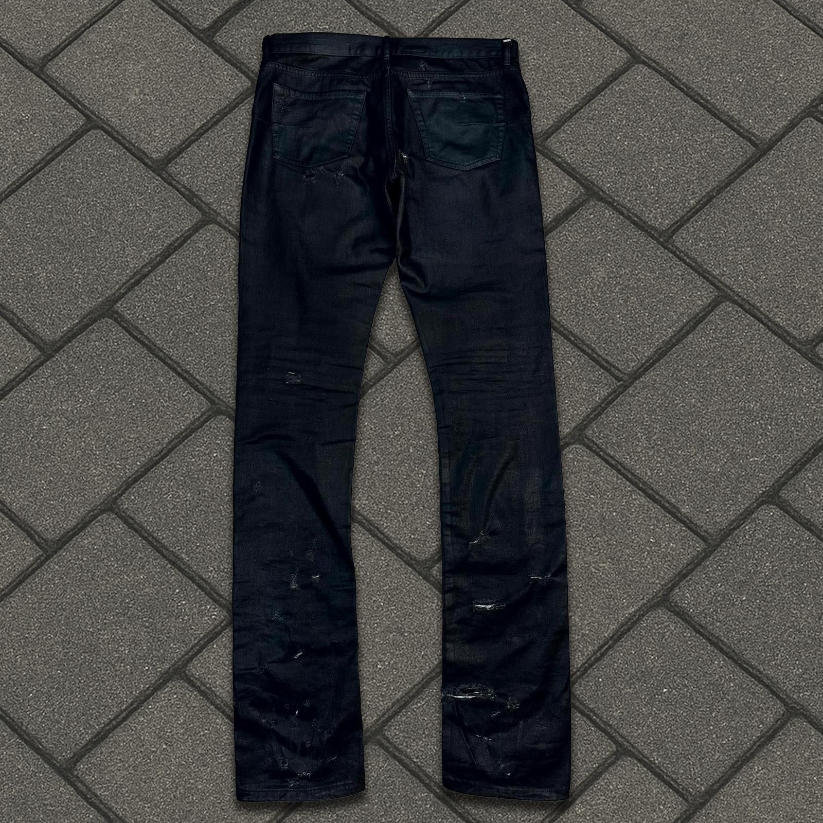 dior homme strip bee ポロシャツ　シースルー　SS04 SS04 Dior Homme Waxed Strip Denim
