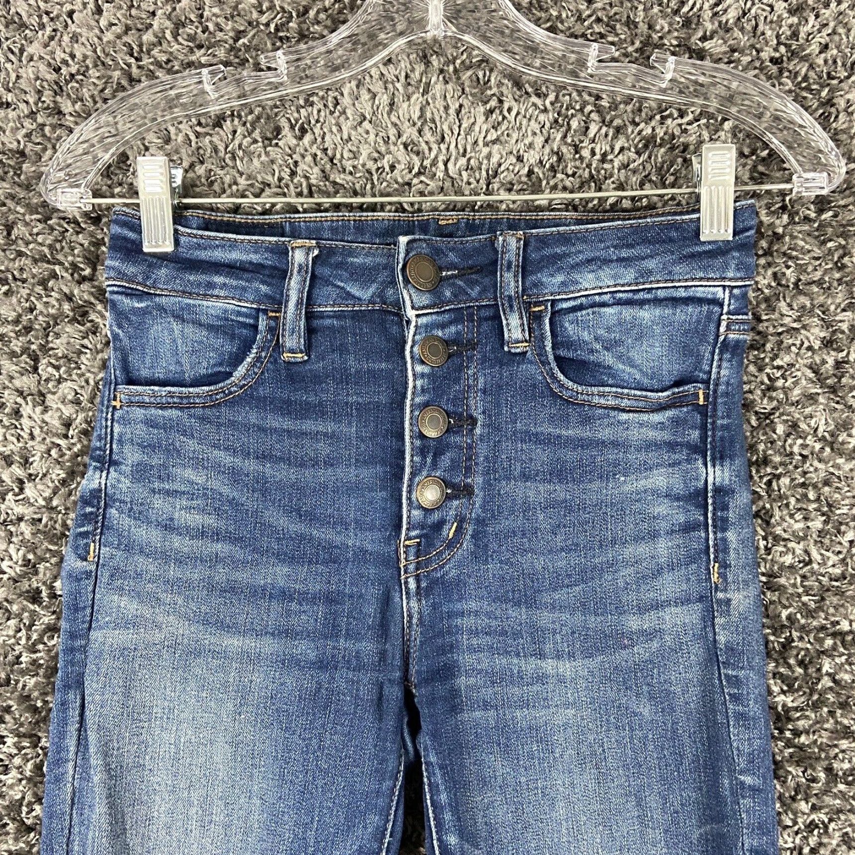 American Eagle Outfitters AMERICAN EAGLE Next Level Stretch Hi-Rise Crop Jegging Distressed Jeans Women’s 2 Blue Size 26" / US 2 / IT 38 - 4 Thumbnail