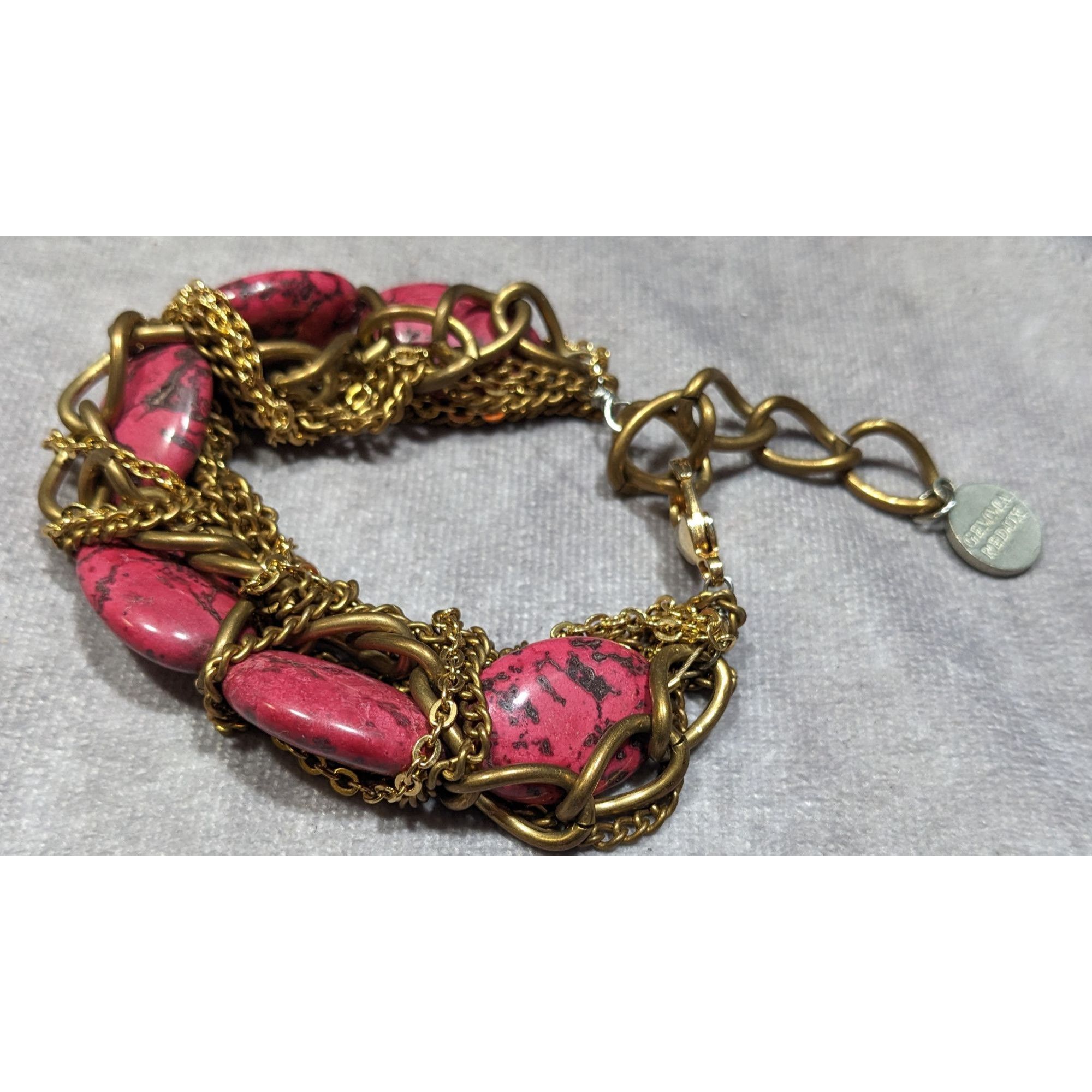 Other Gemma Redux HTF Pink Stone And Gold Tone Chain Bracelet Size ONE SIZE - 4 Thumbnail