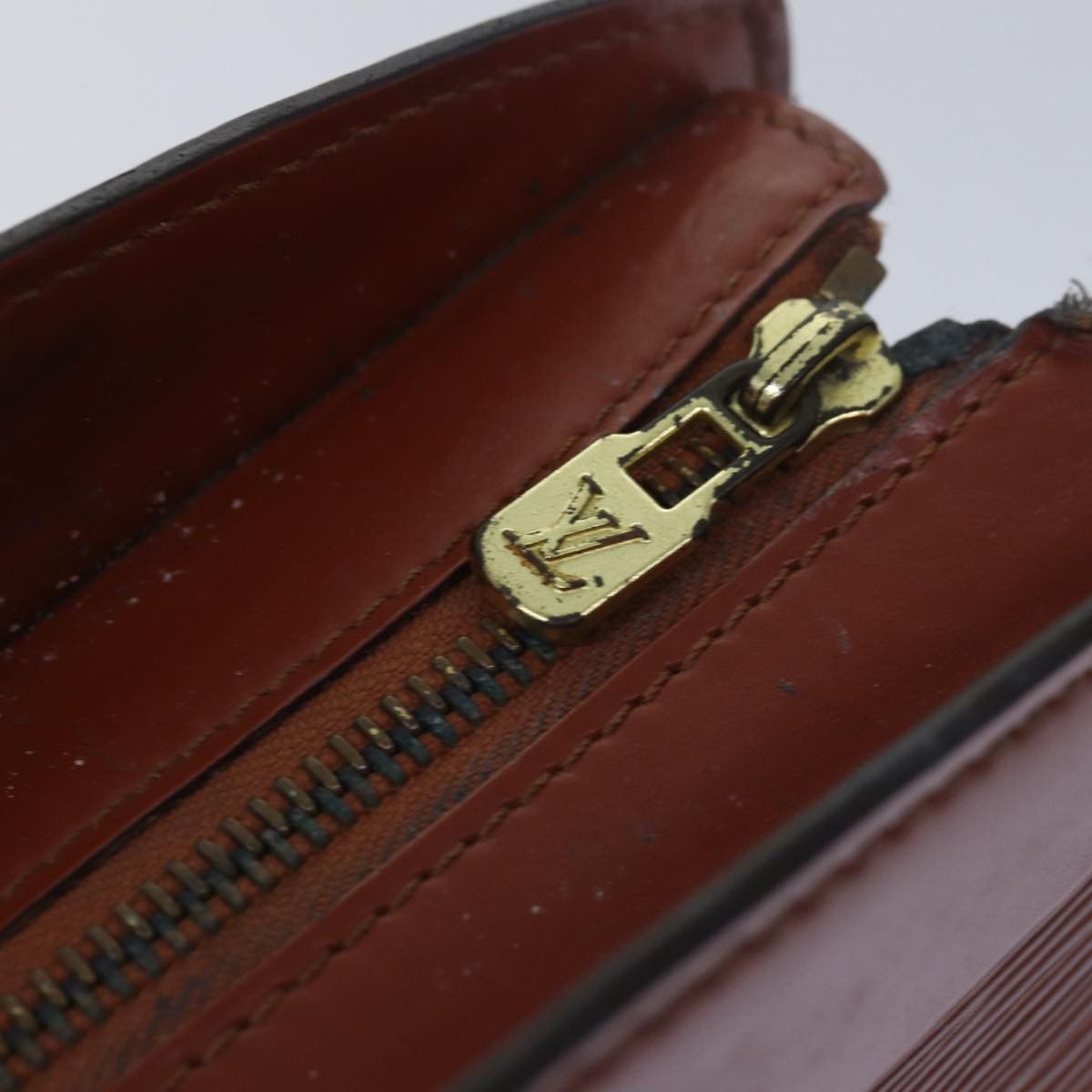 Louis Vuitton LOUIS VUITTON Epi Riviera Hand Bag Brown M48183 Size ONE SIZE - 10 Thumbnail