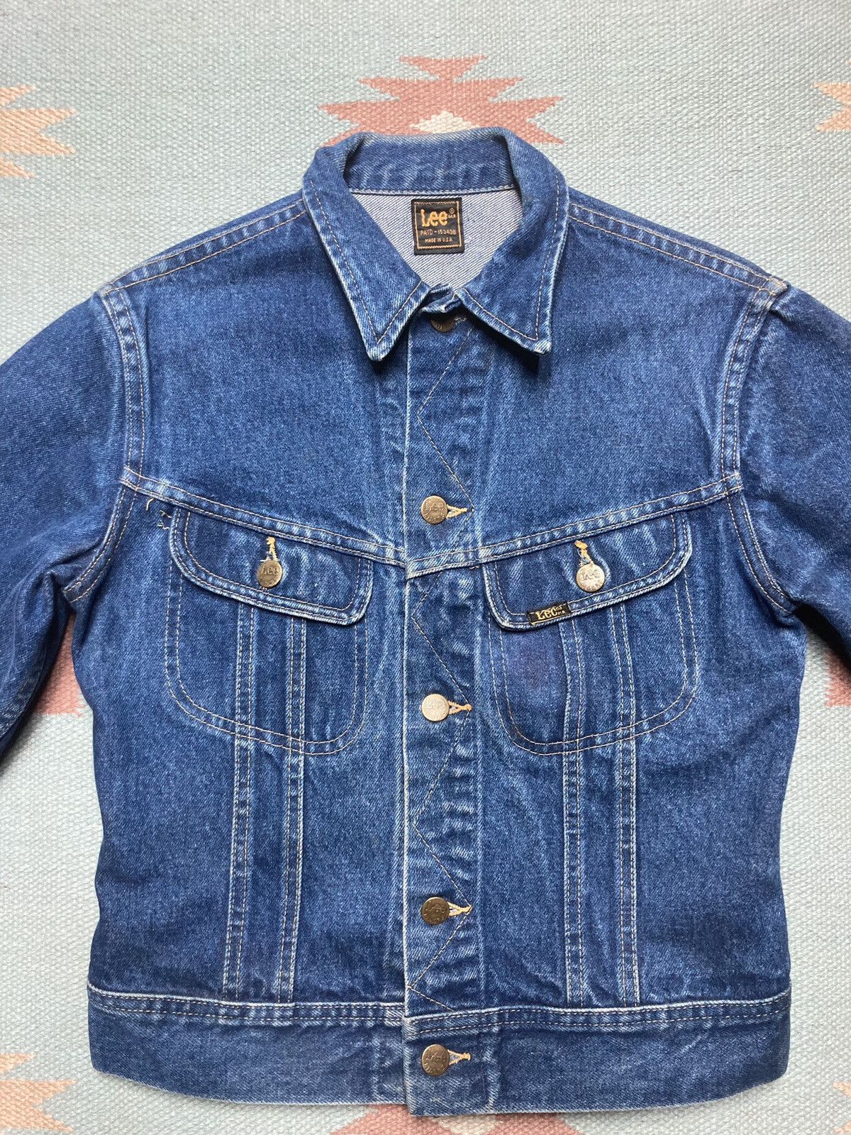 Lee × Vintage 70s lee denim trucker jacket PATD dark USA kids youth large? Size XS / US 0-2 / IT 36-38 - 4 Thumbnail