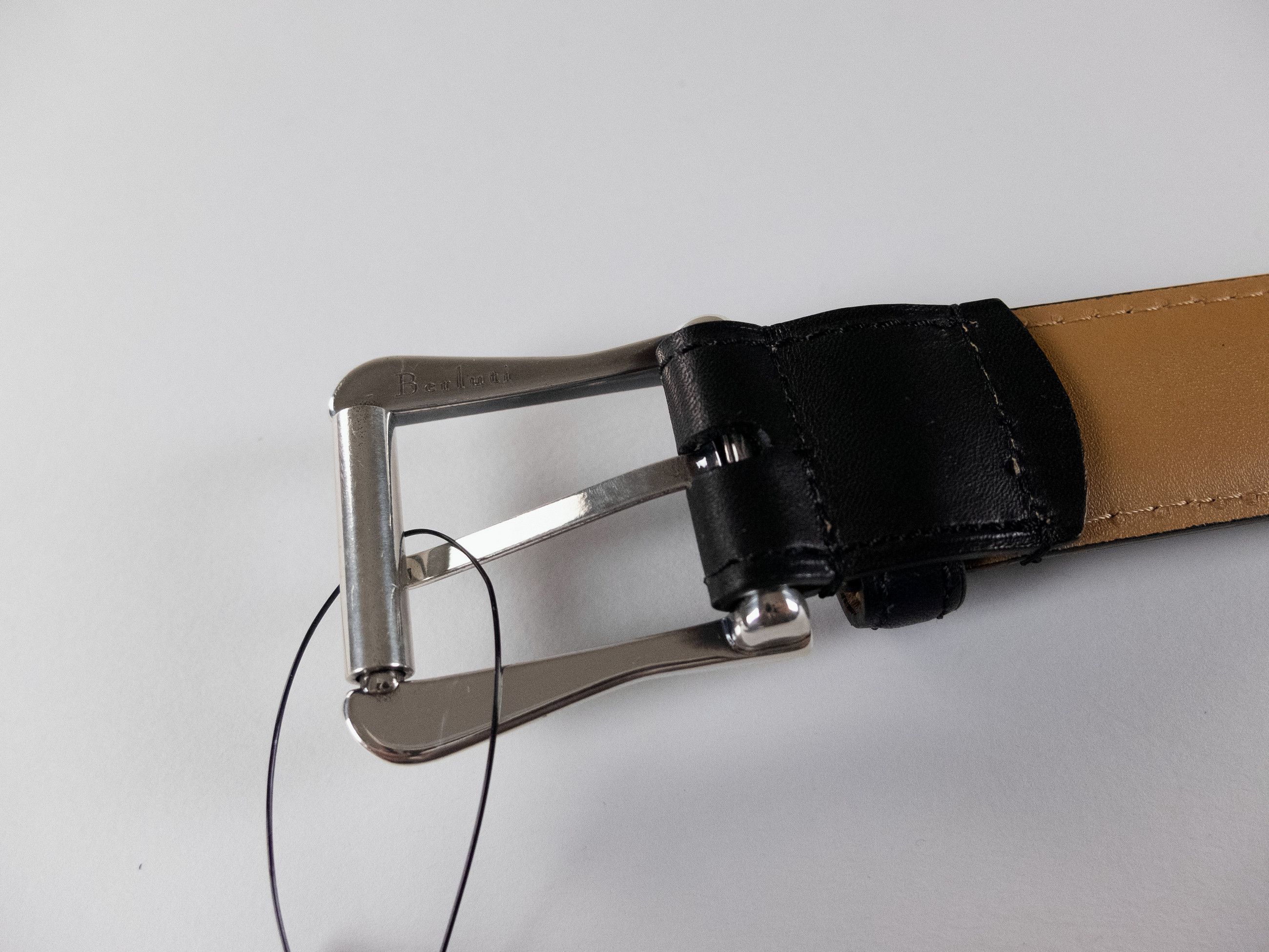 Berluti BERLUTI Paris black classic leather belt Size 80 Size 32 - 3 Thumbnail