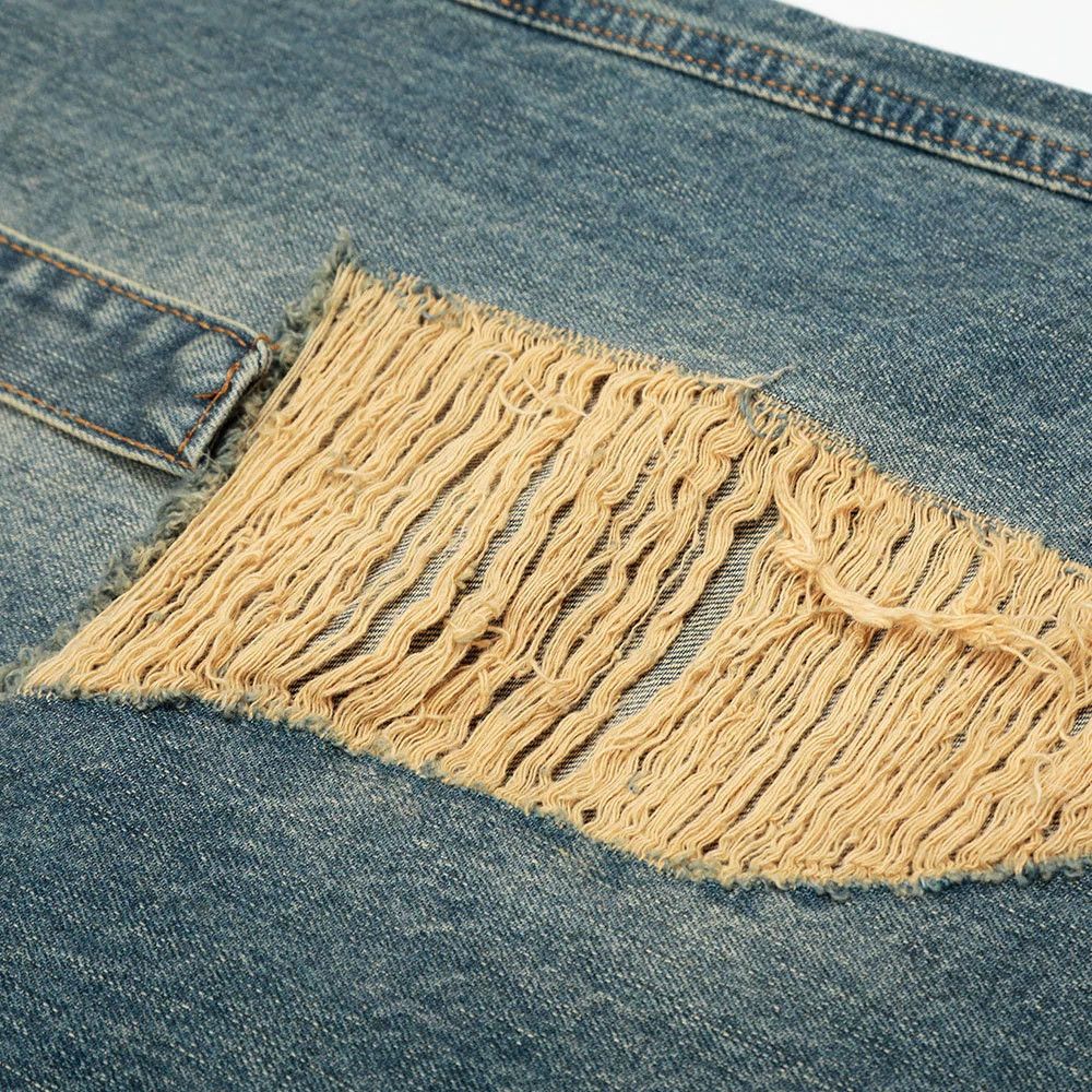 Jean Men's street style punk distressed washed denim shorts Size US 32 / EU 48 - 5 Thumbnail