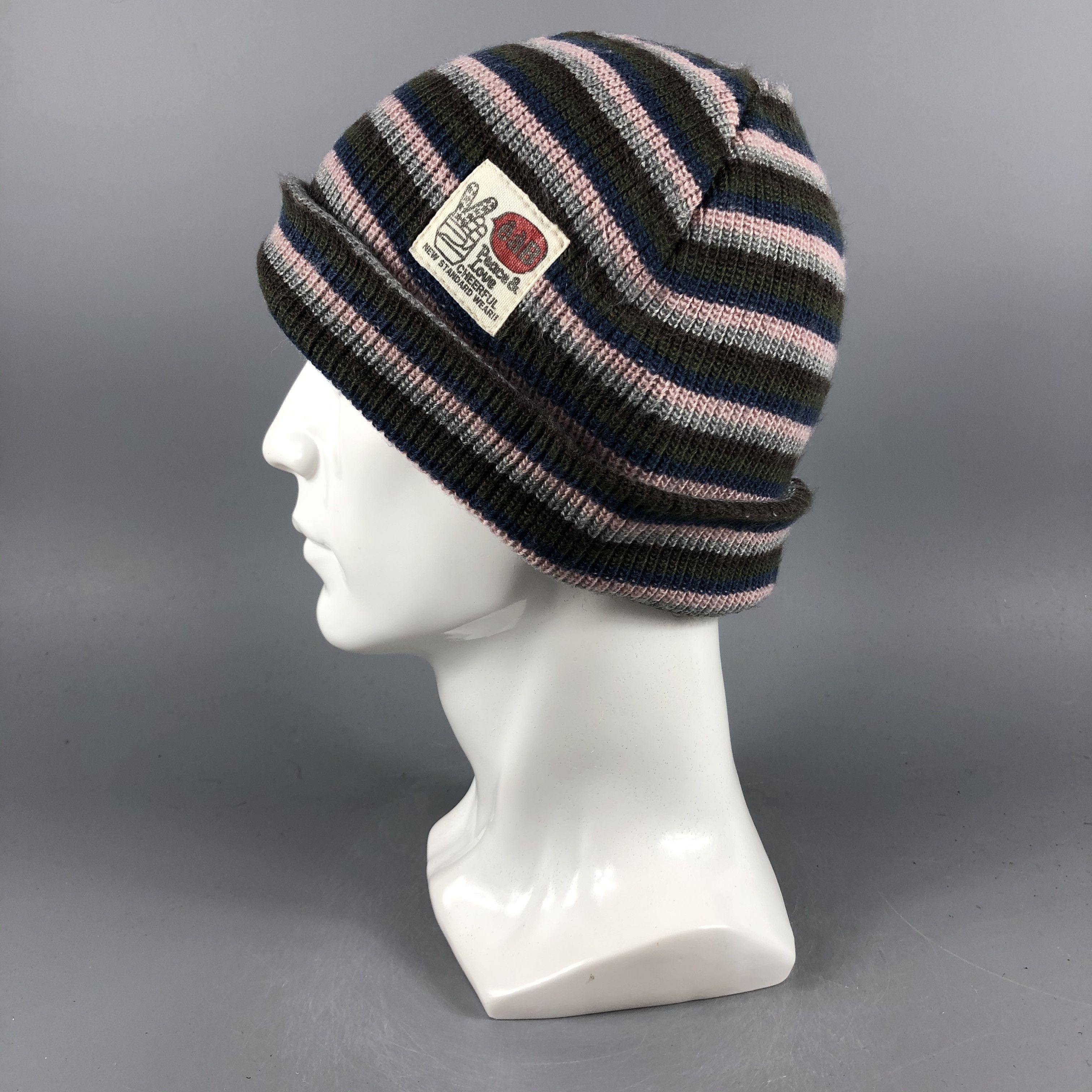 Vintage Womens EAB Stripe Beanie Snow Hat Snow Cap -D1211 Size ONE SIZE - 1 Thumbnail
