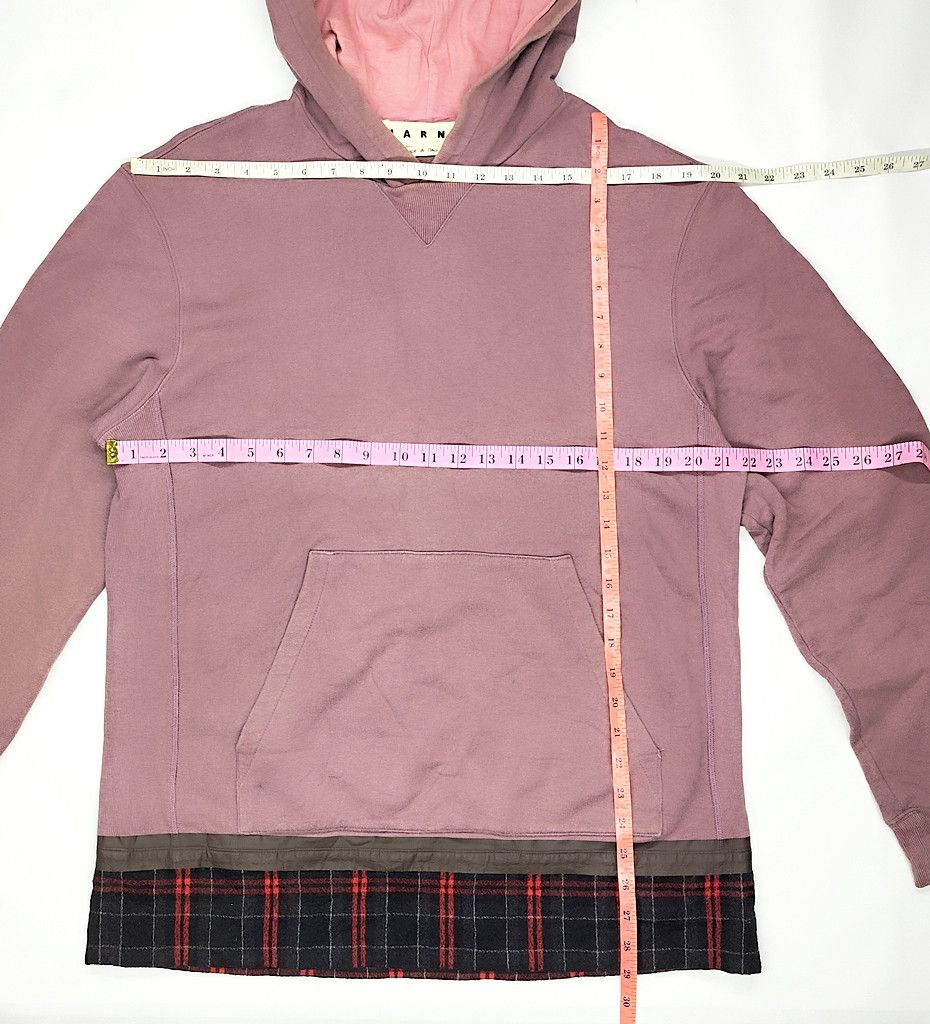 Marni rare MARNI oversize plain cotton hoodie with tartan wool Size US S / EU 44-46 / 1 - 10 Thumbnail