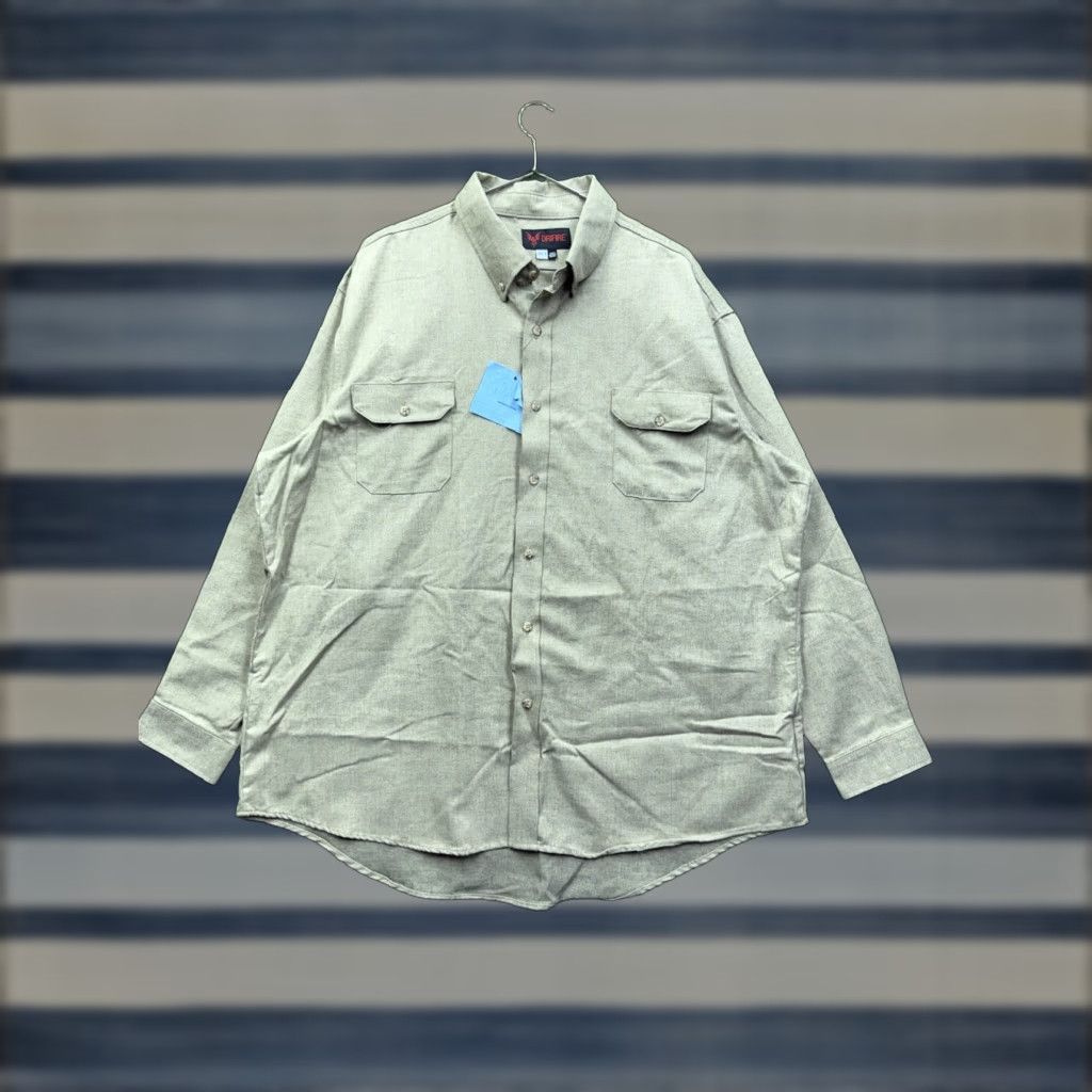 Denime Drifire Button-Up Shirt Mens 3XLT Denim Chambray Casual Workwear Beige 90s Classic Shirt Mens Size US XXL / EU 58 / 5 - 1 Thumbnail