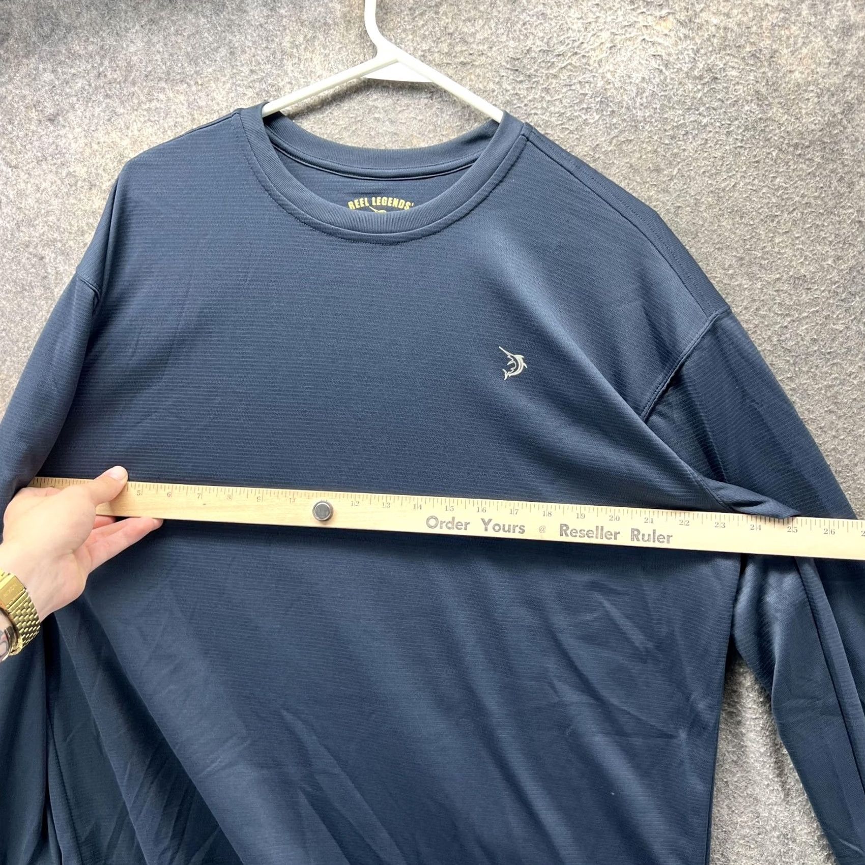 Vintage Reel Legends Shirt Mens Medium Blue Long Sleeve Performance Fishing Crewneck Size US M / EU 48-50 / 2 - 5 Thumbnail