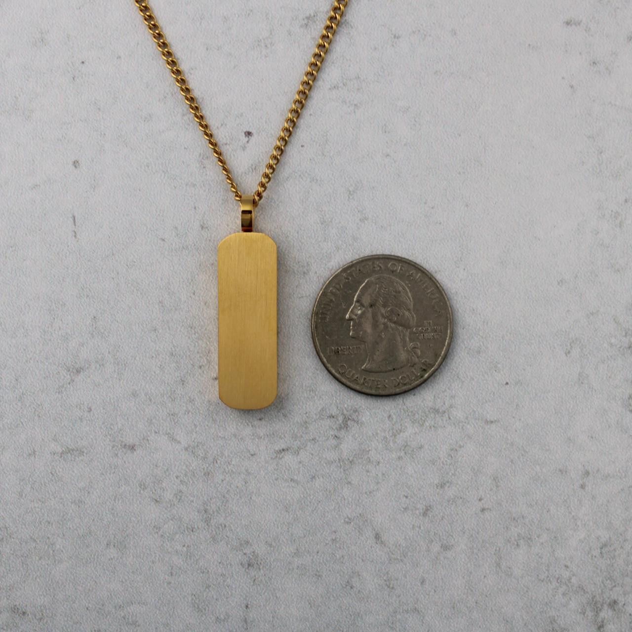 Jewelry Gold Bar Pendant Chain Necklace Size ONE SIZE - 6 Thumbnail