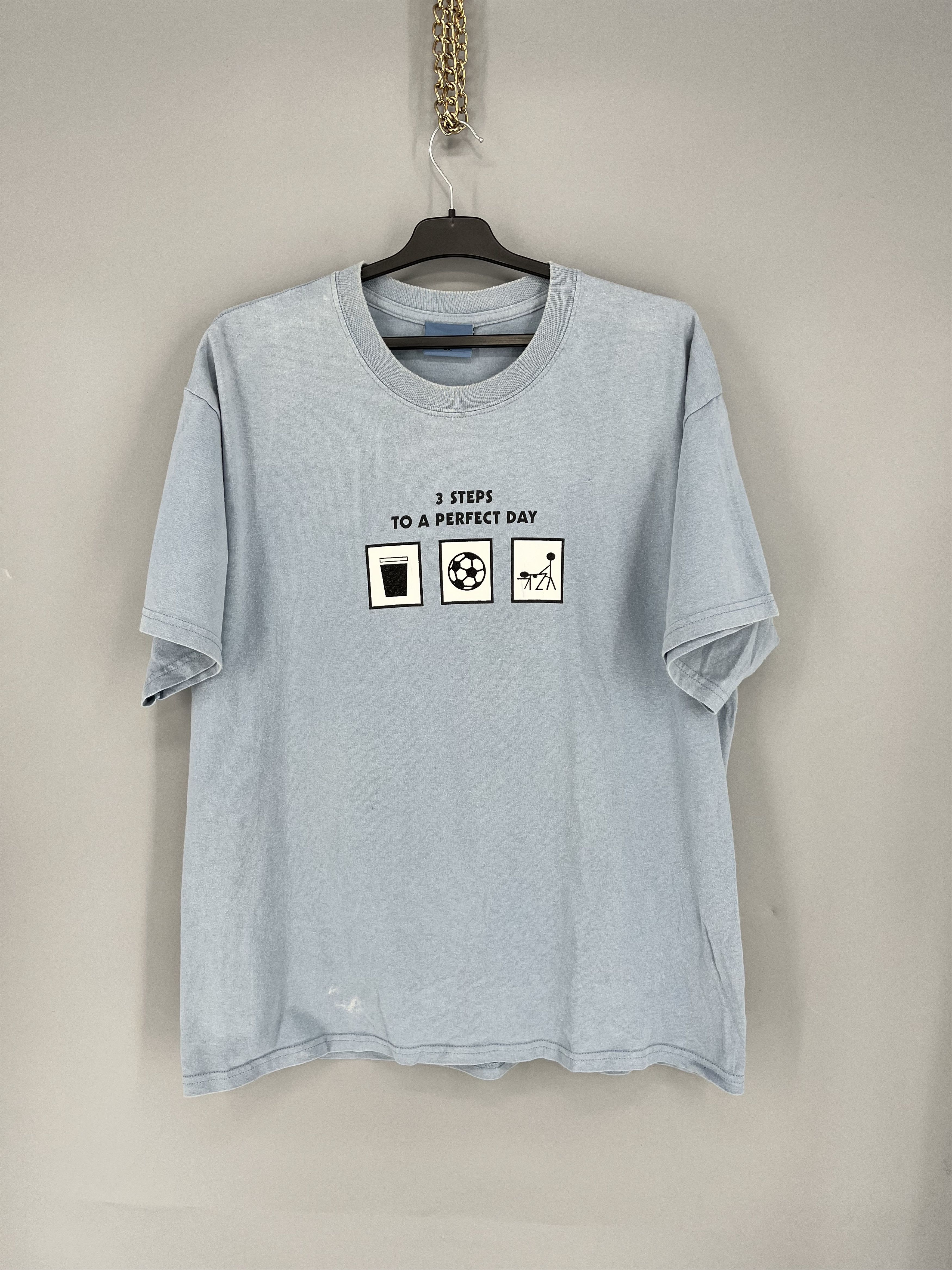Vintage Vintage Y2K “ 3 STEPS TO A PERFECT DAY “alcohol football sex Size US XL / EU 56 / 4 - 1 Thumbnail