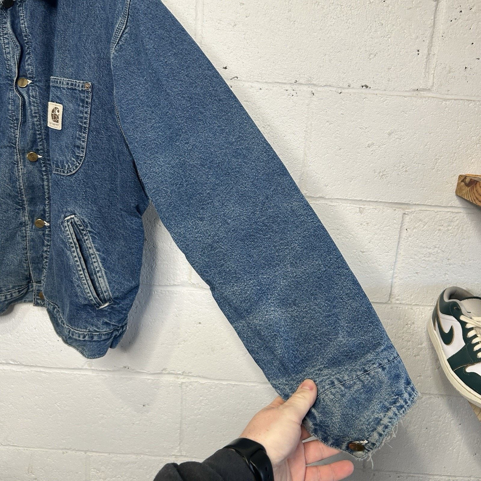 Carhartt Vintage Carhartt Aztec Pile Denim Chore Jacket “Darkstone” Size US XL / EU 56 / 4 - 9 Thumbnail
