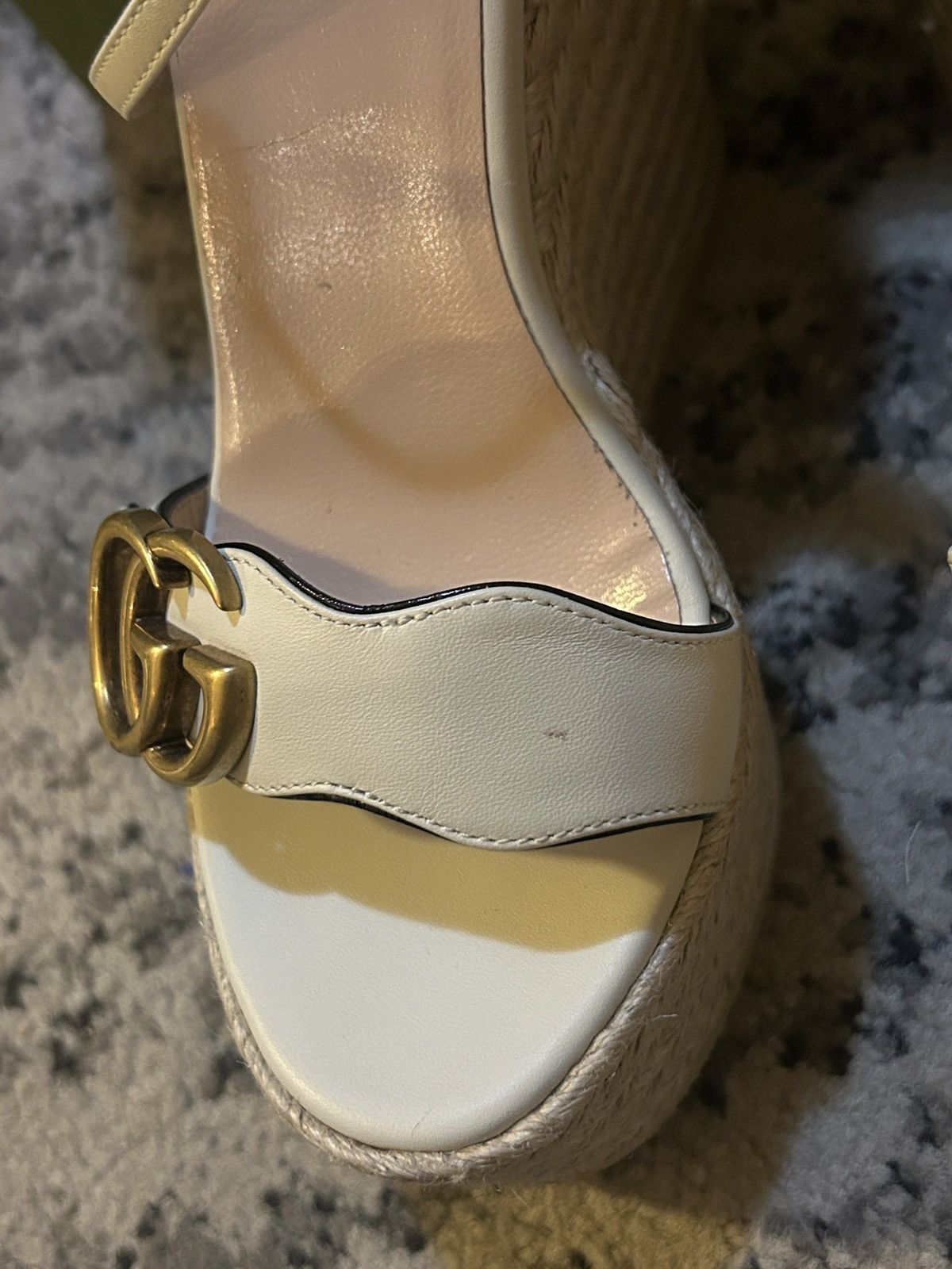 Gucci Gucci Aitana Logo Lifford Espadrille Platform Sandal Size US 5 / IT 35 - 4 Thumbnail