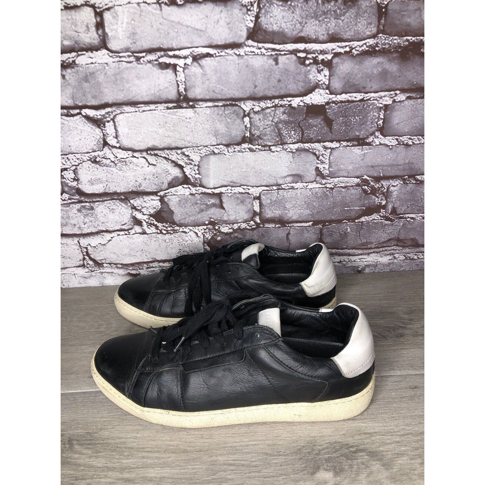 Allsaints AllSaints Sheer Black White Leather Low Casual Sneakers Wome Size US 9 / IT 39 - 21 Thumbnail