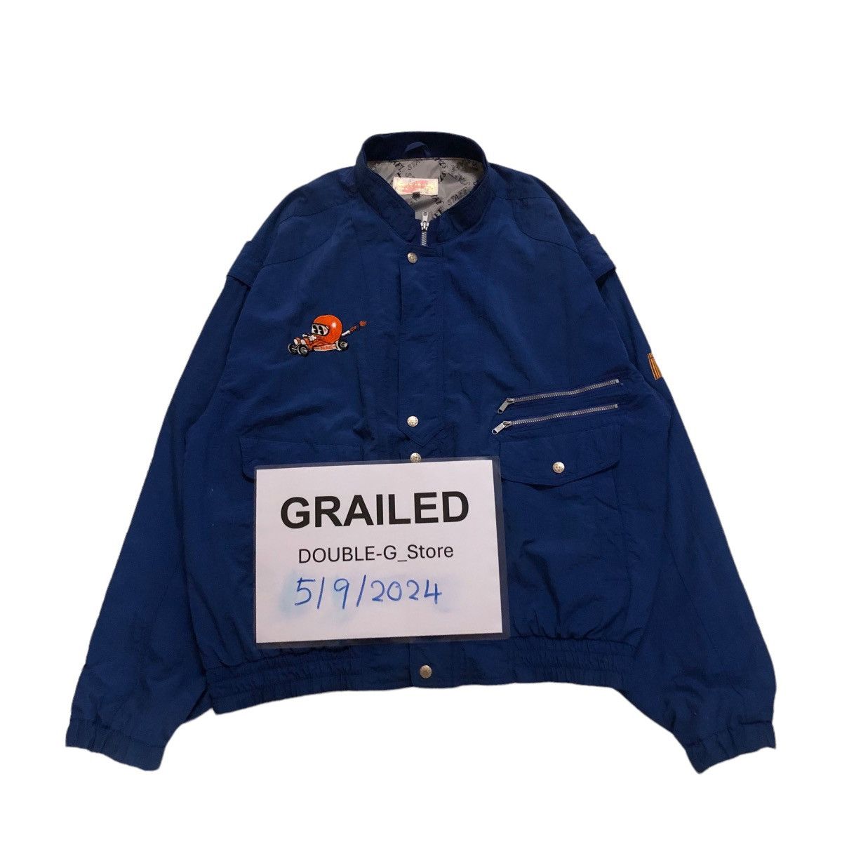 Vintage 📌VINTAGE BOMBER JACKET ITALIANA PETROLI RACING BIG LOGO Size US L / EU 52-54 / 3 - 1 Thumbnail