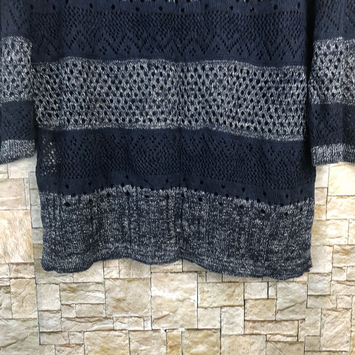 Homespun Knitwear × Japanese Brand × Vintage Japanese Brand Dark Blue crochet vintage Knitwear #A200 Size M / US 6-8 / IT 42-44 - 6 Thumbnail