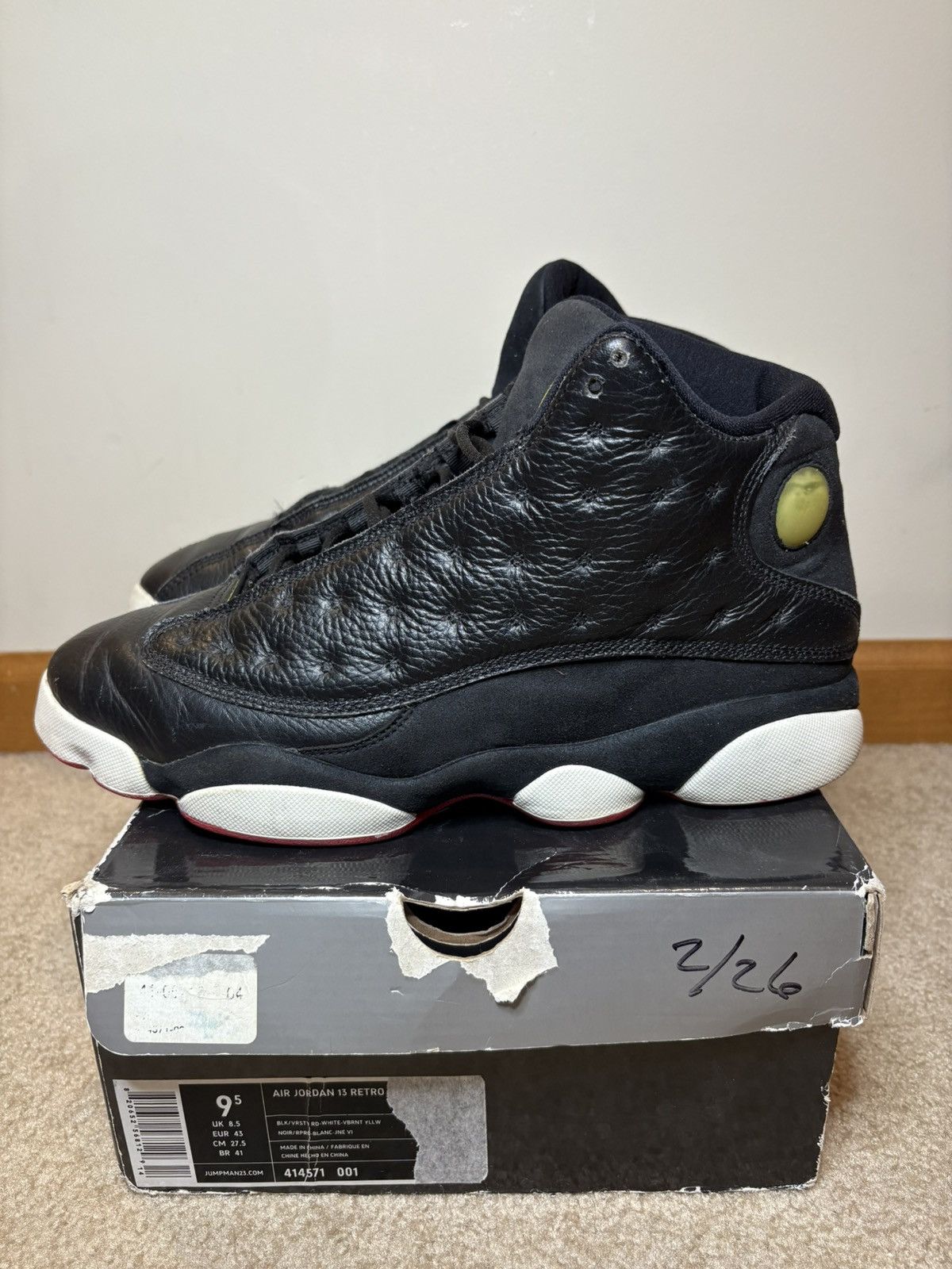 Air Jordan 13 Retro Playoff 414571-001 Black/Varsity Red