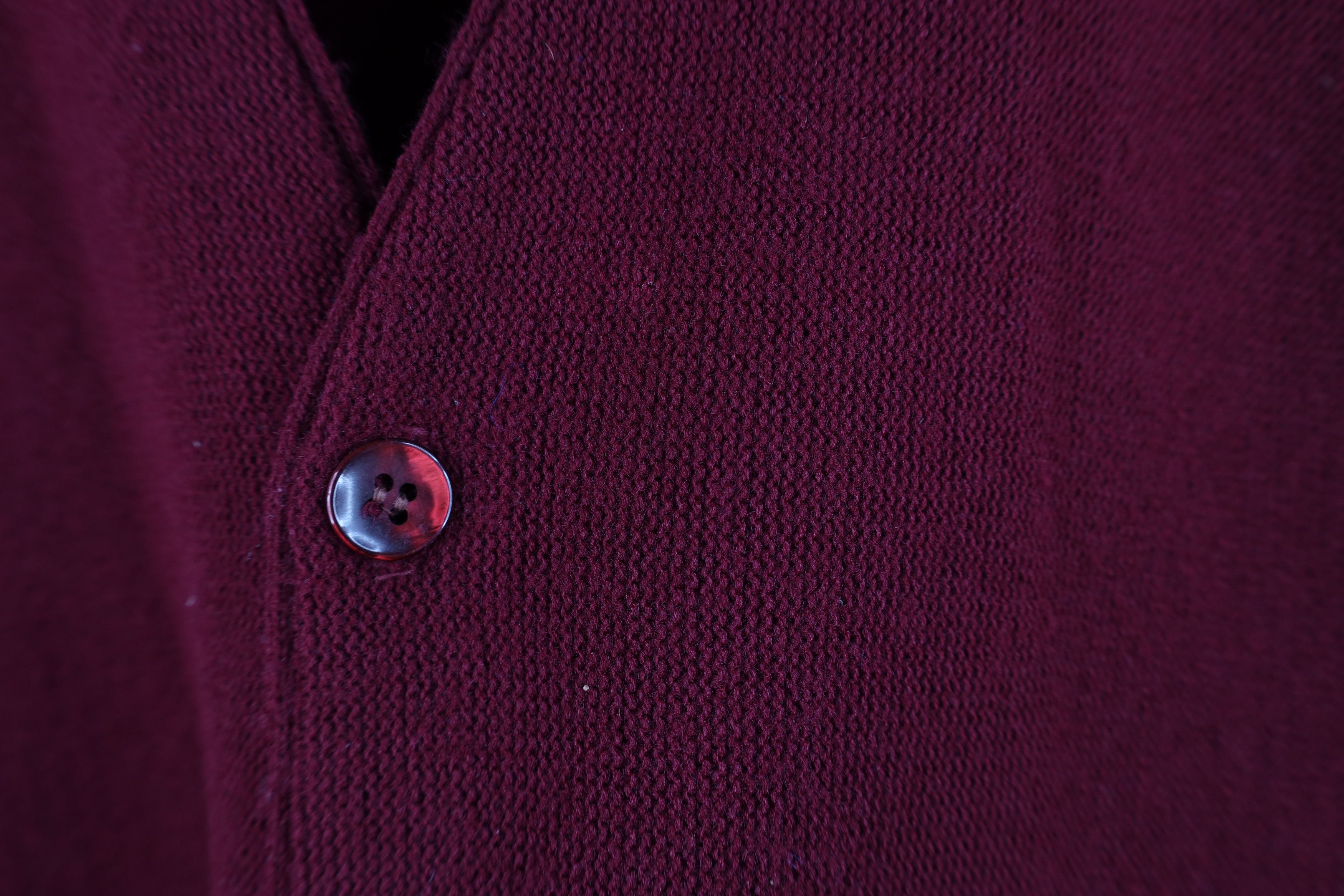 Vintage Vintage 60s Streetwear Knit Cardigan Sweater Burgundy USA Size US M / EU 48-50 / 2 - 4 Thumbnail
