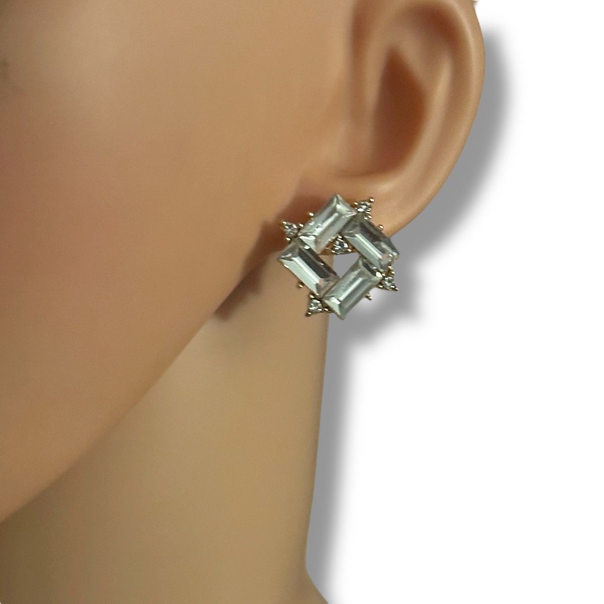 Other Clear baguette rhinestone square post earrings Size ONE SIZE - 2 Thumbnail