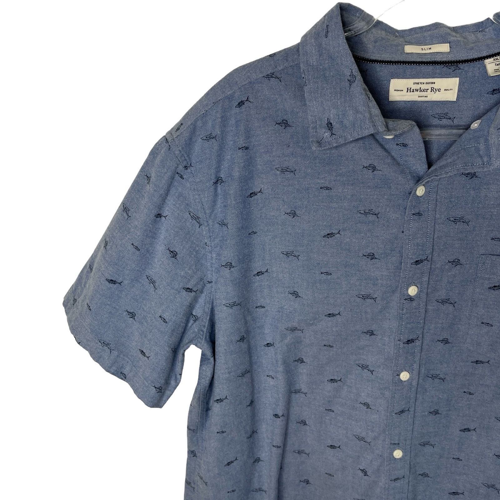 Other Hawker Rye Fish Button Down Stretch Oxford Slim XXL Tall Size US XXL / EU 58 / 5 - 3 Thumbnail