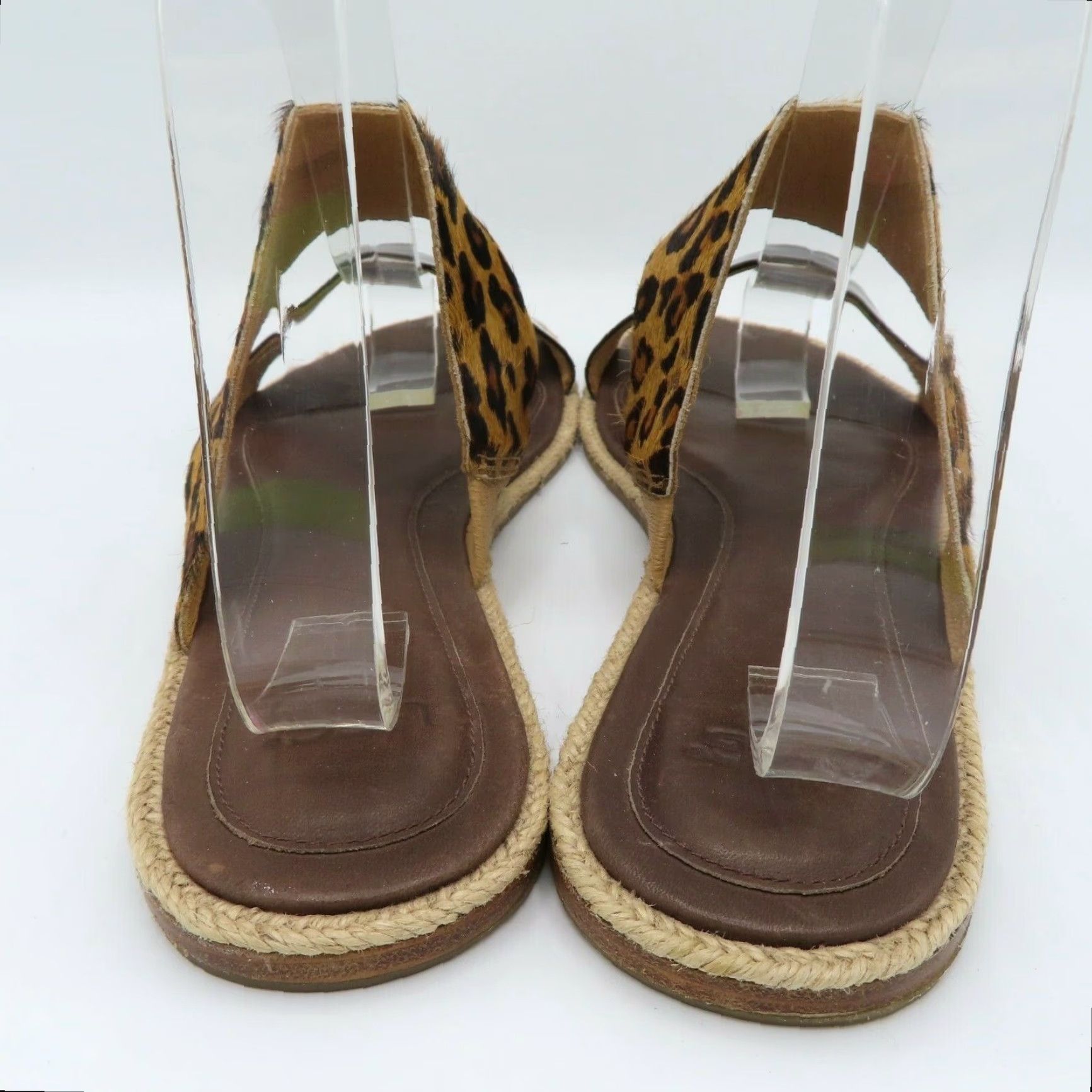 Ugg UGG Women Amalia Leopard Leather Flat Slide Sandals 9.5 Brown Animal Print Slip On Vintage: No Womens Size US 10 / IT 40 - 6 Thumbnail