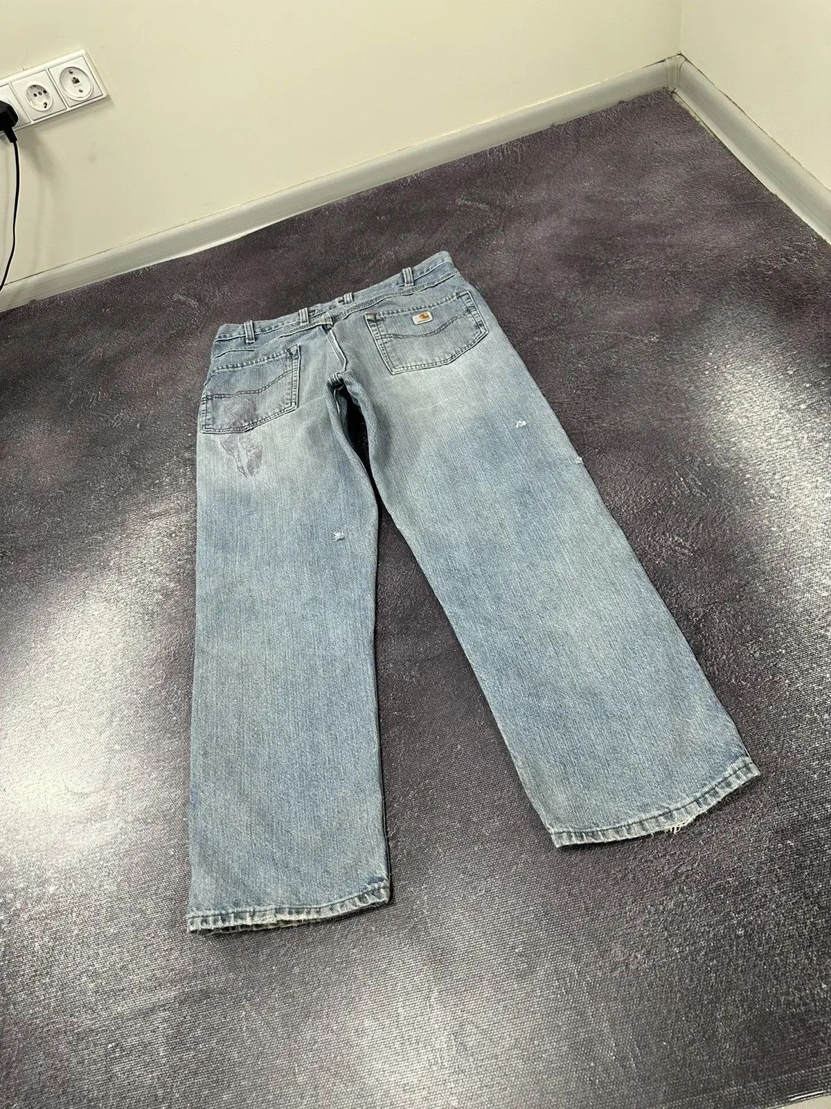 Carhartt × Vintage Vintage 90s Carhartt Light Blue Denim Work Hype Baggy Jeans Size US 36 / EU 52 - 3 Thumbnail