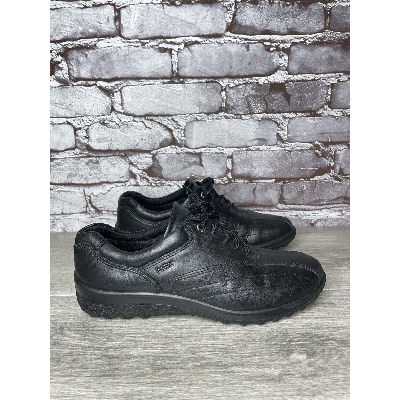 BOTTER Hotter Black Leather Lace Up Casual Comfort Shoes Women Sz 7 Size US 7 / IT 37 - 19 Thumbnail
