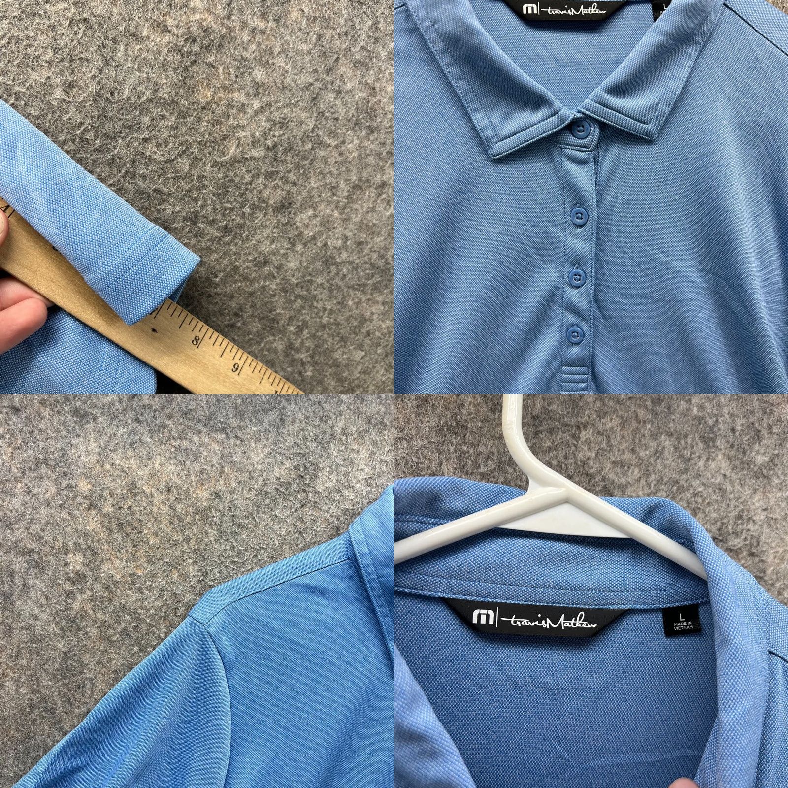 TravisMathew VINTAGE Travis Mathew Polo Shirt Women Large Blue Golf Golfer Performance Fit Heather Size L / US 10 / IT 46 - 8 Thumbnail