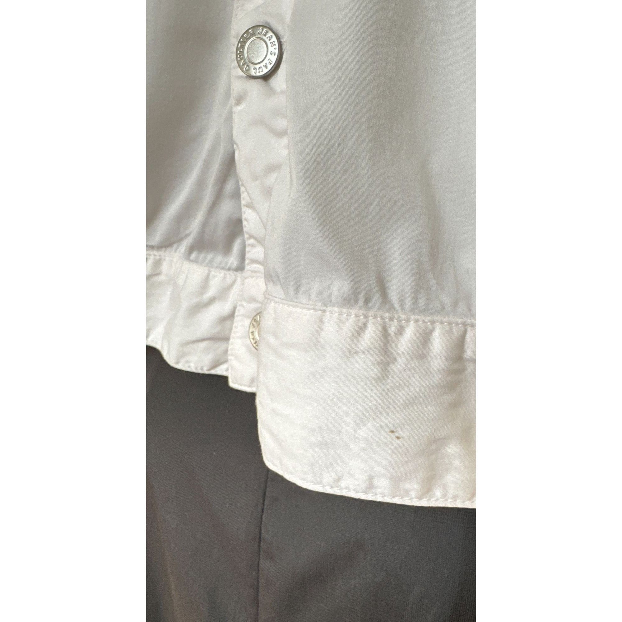 Jean Paul Gaultier White Cotton Cropped Jacket Size M / US 6-8 / IT 42-44 - 9 Thumbnail