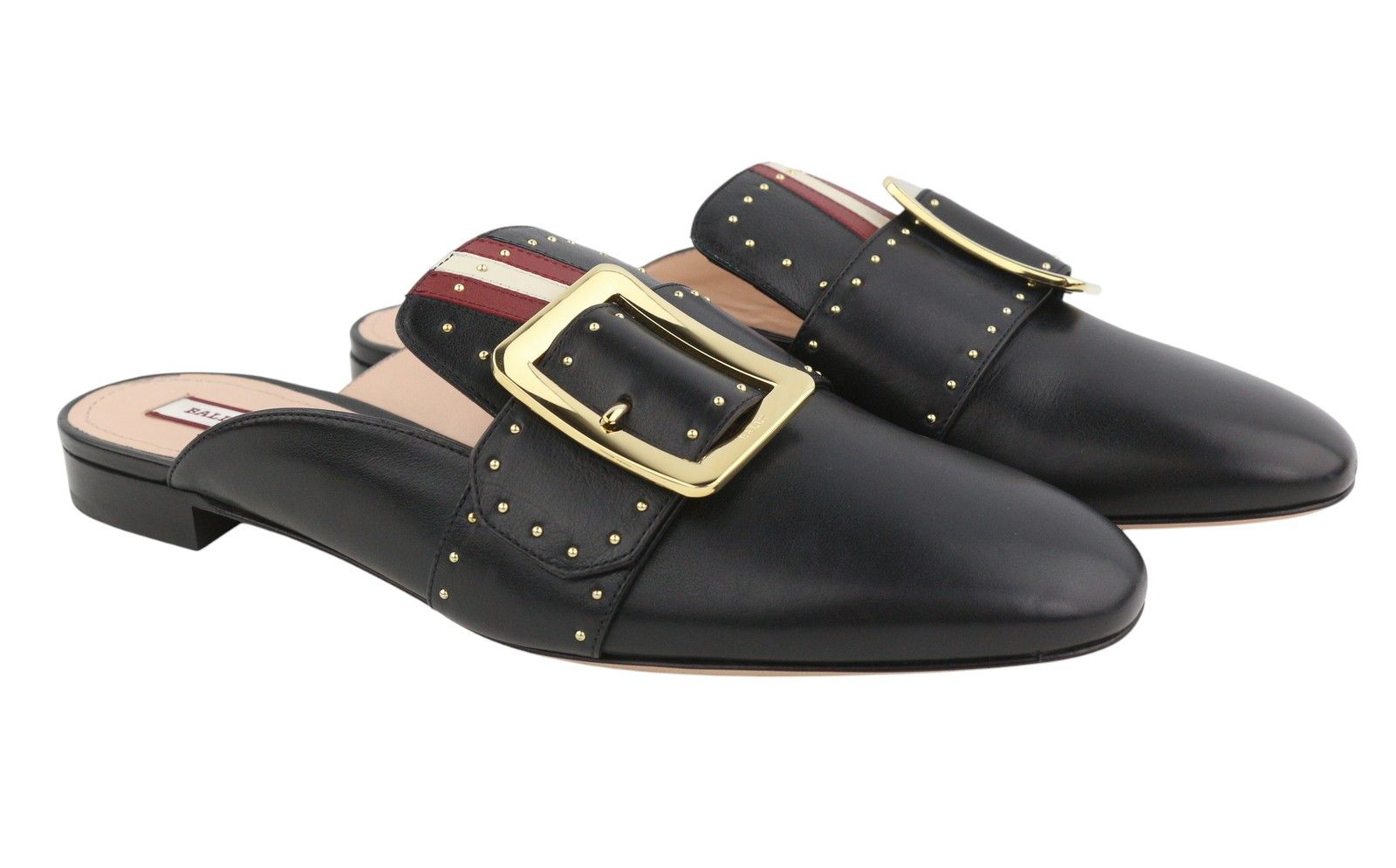 Bally JANESSE EU40 Black Calfskin Leather Stud Mules 88414 Size US 9 / IT 39 - 2 Thumbnail