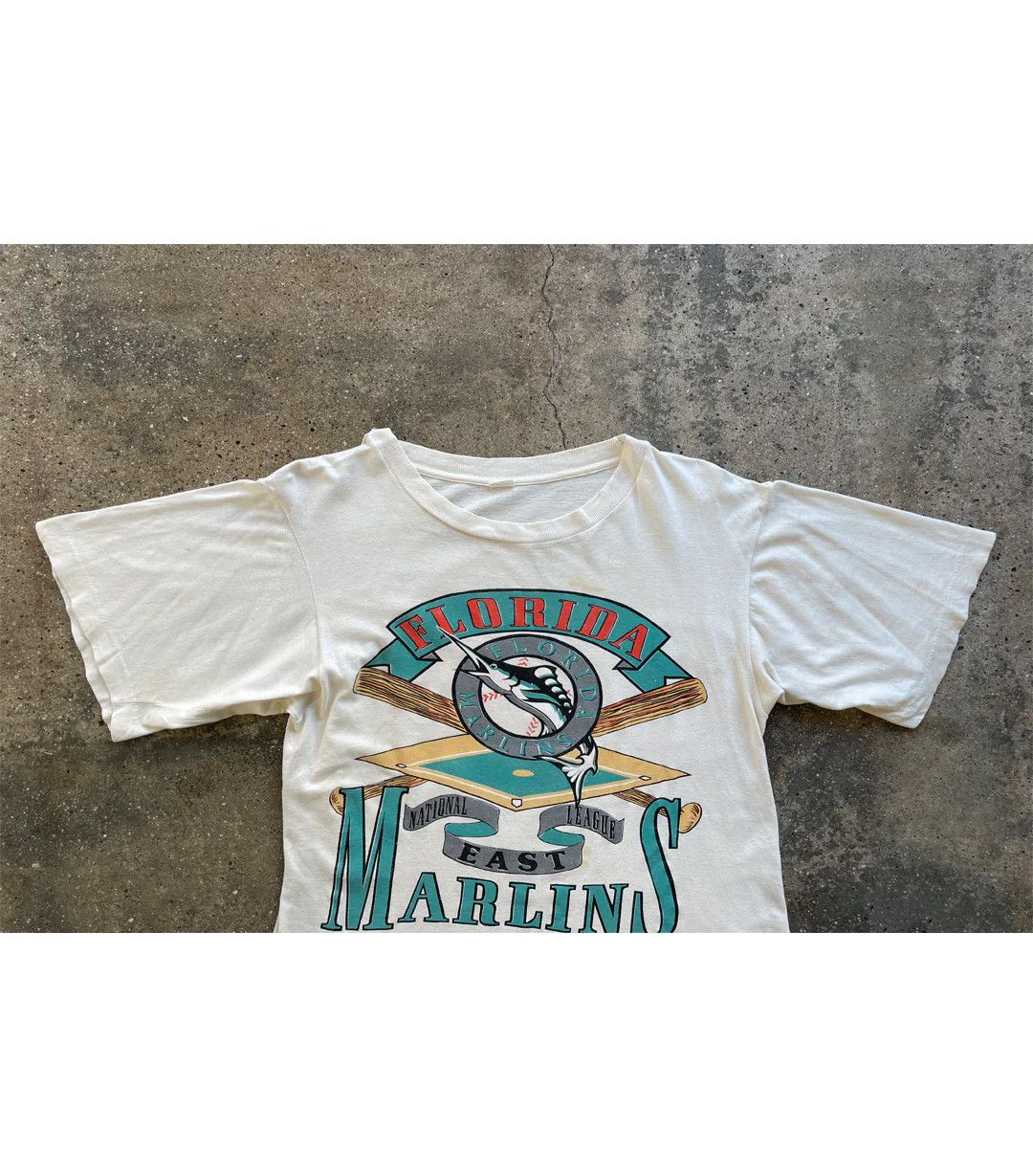 Vintage 90's Vintage Florida Marlins T-Shirt Size US L / EU 52-54 / 3 - 3 Thumbnail